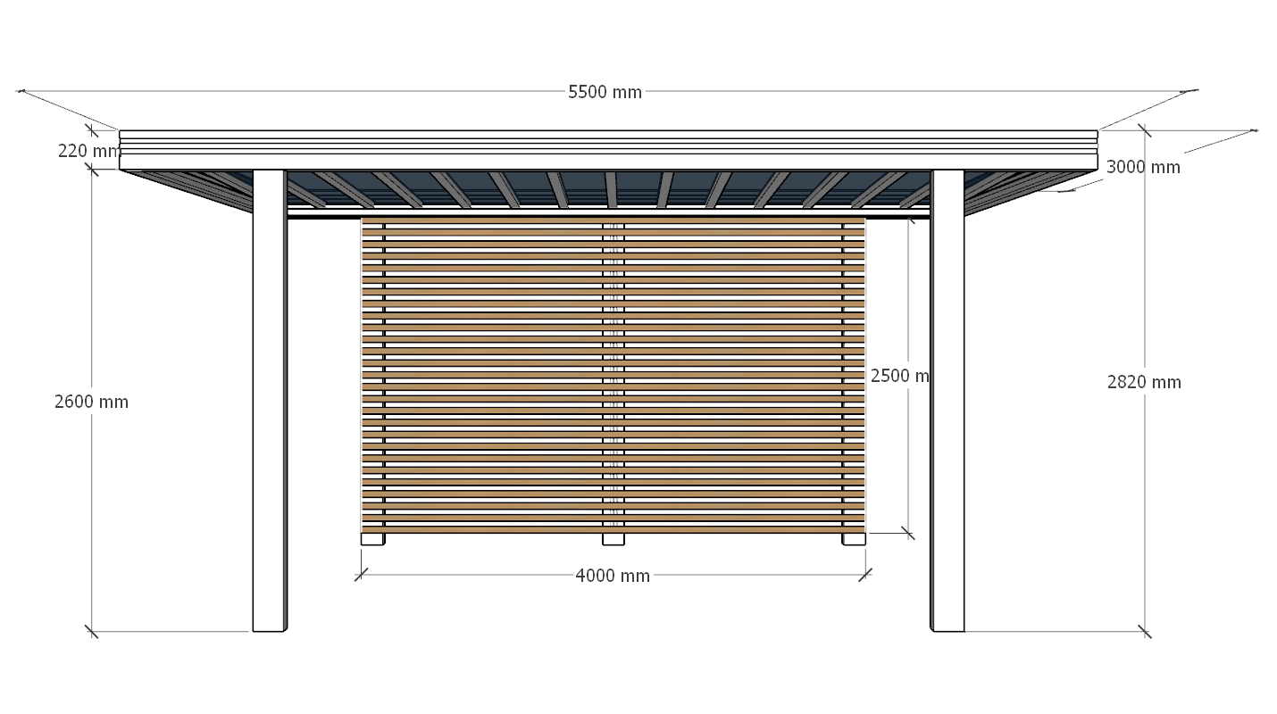 Grand Roof Pergola 3x5.5m | Standard & Custom Made