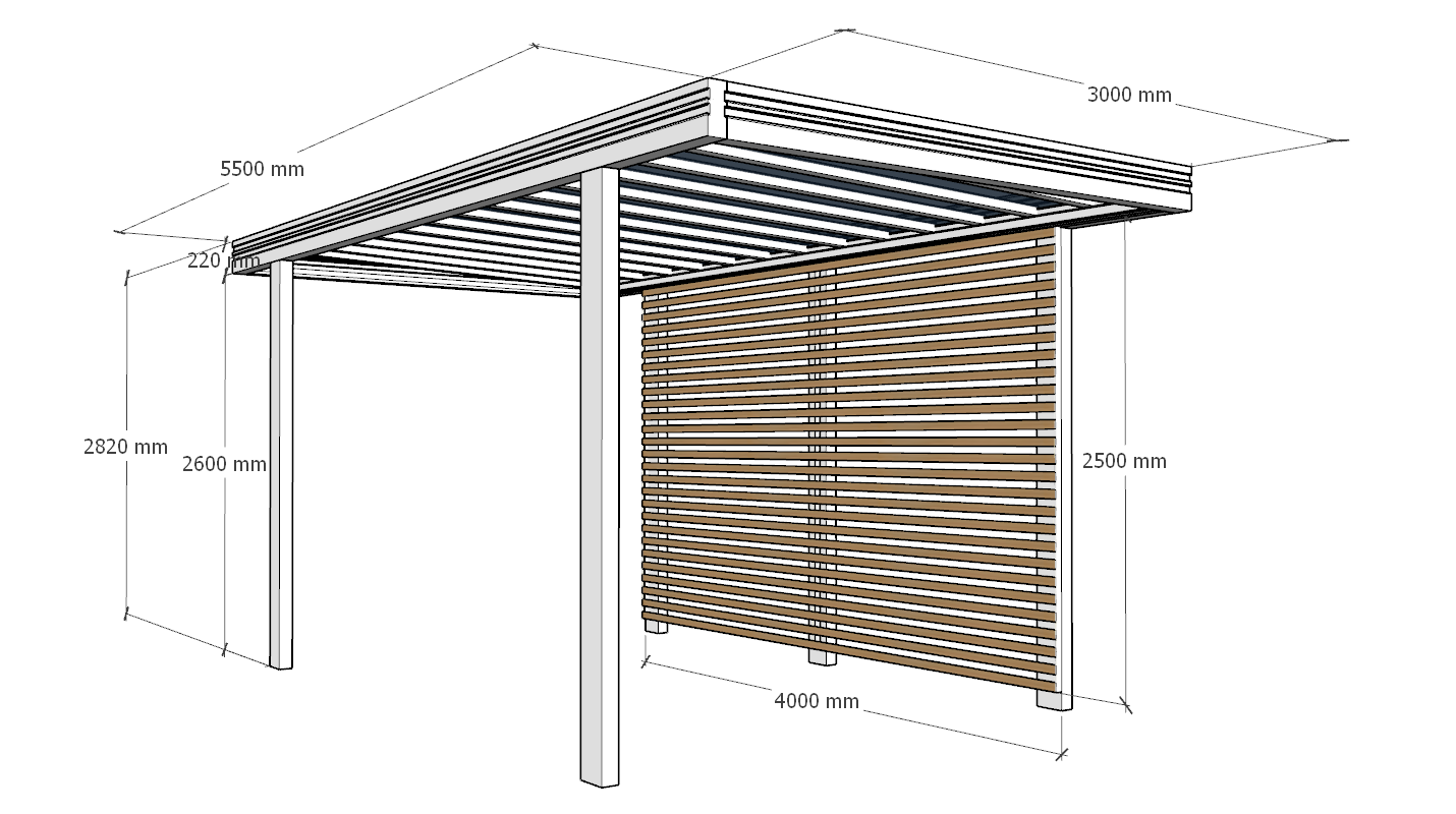 Grand Roof Pergola 3x5.5m | Standard & Custom Made