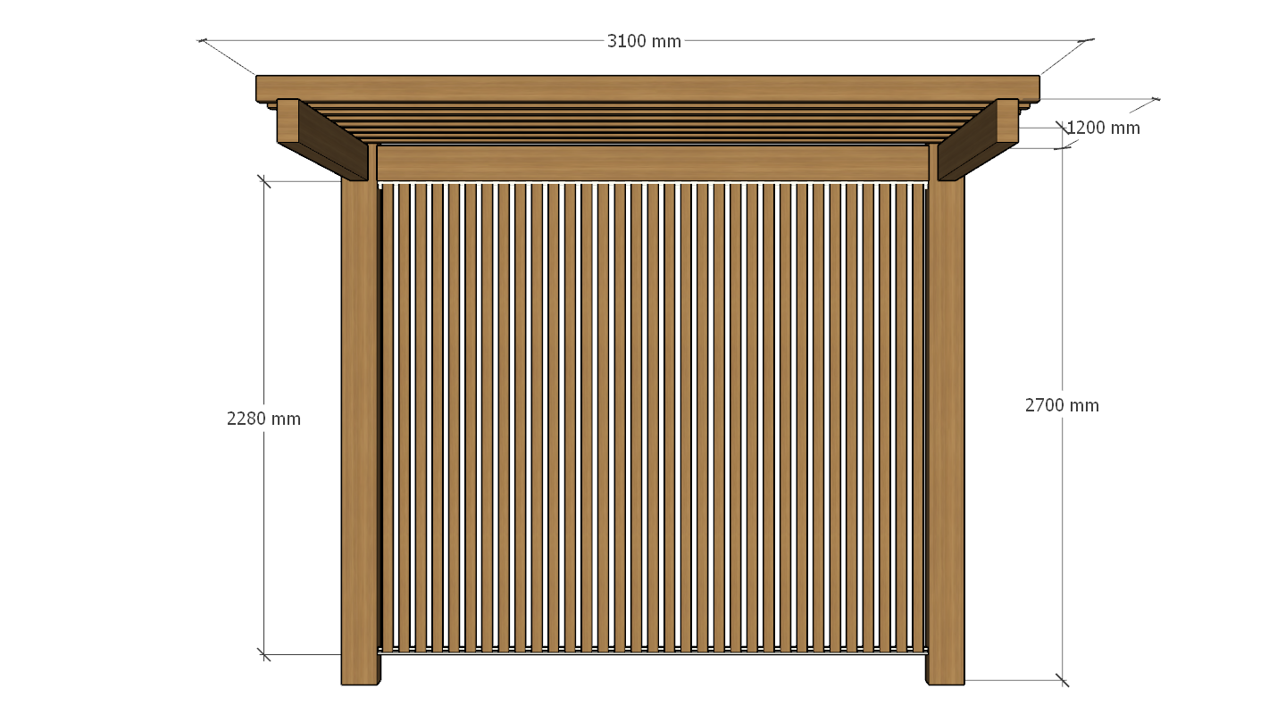 BBQ Pergola 3.1x1.2m | Standard & Custom Made