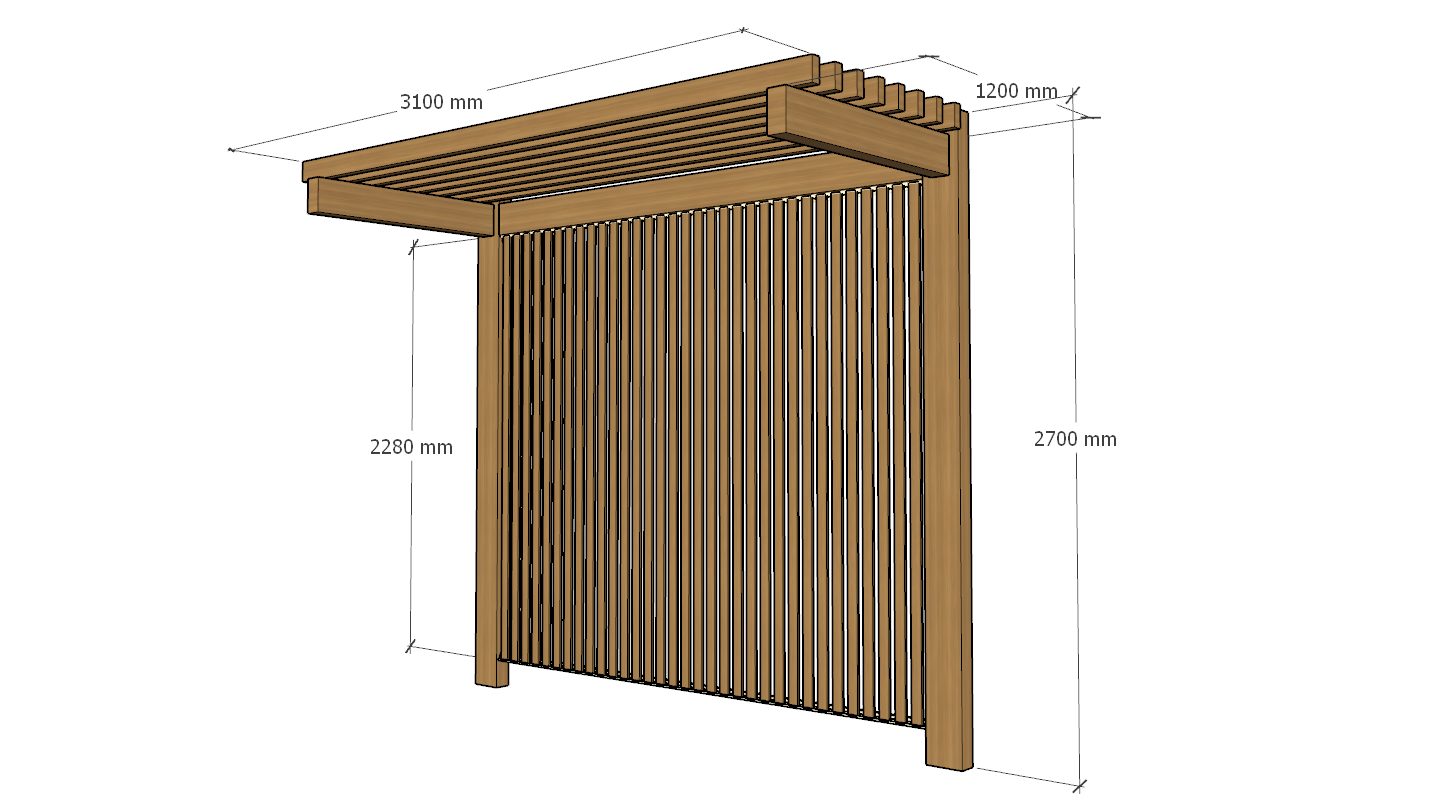BBQ Pergola 3.1x1.2m | Standard & Custom Made