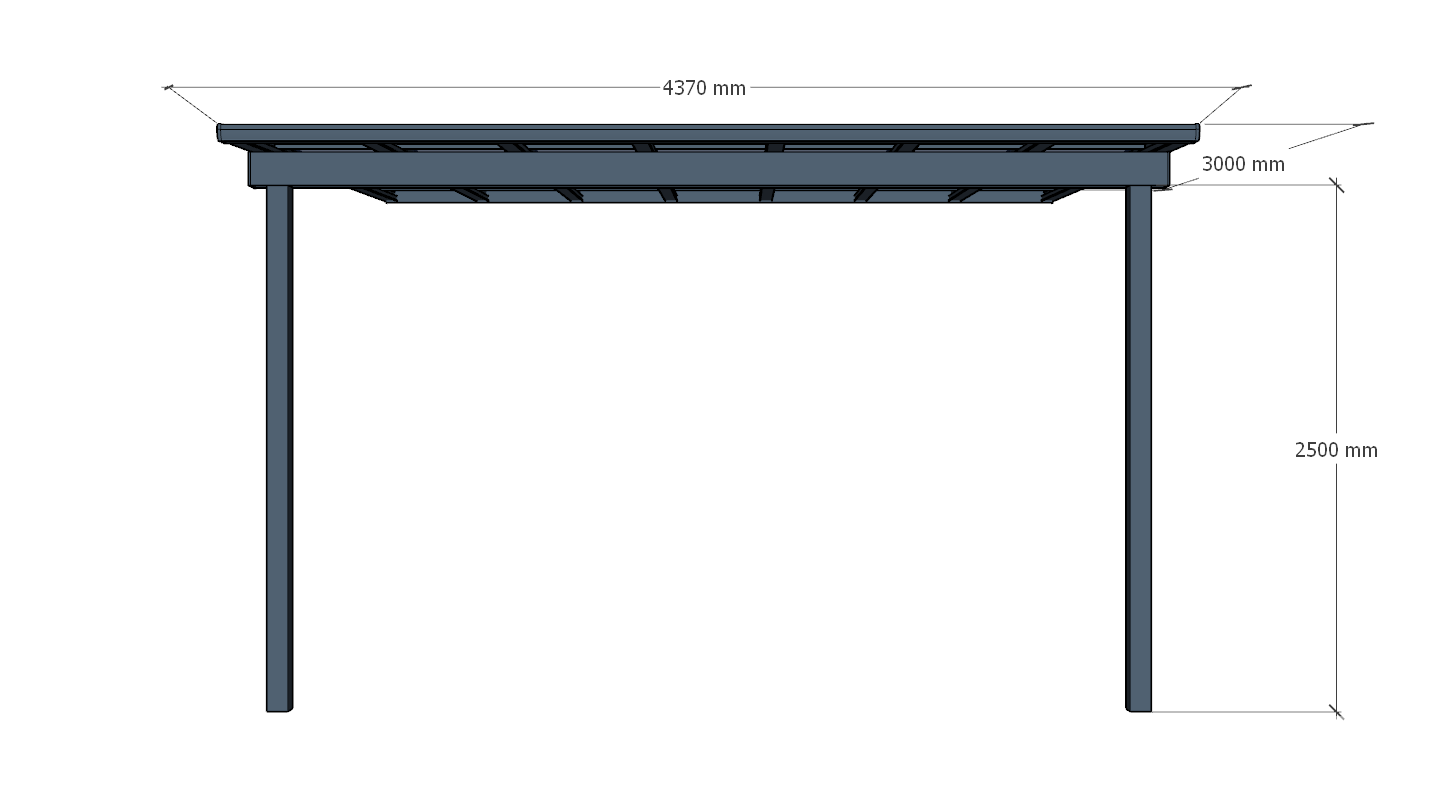 Terrace Roof Pergola 3x4.37m | Standard & Custom Made