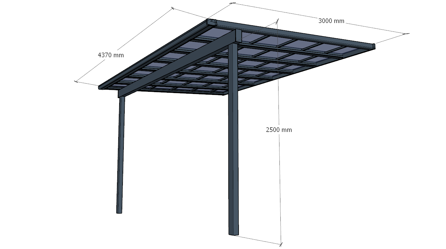 Terrace Roof Pergola 3x4.37m | Standard & Custom Made
