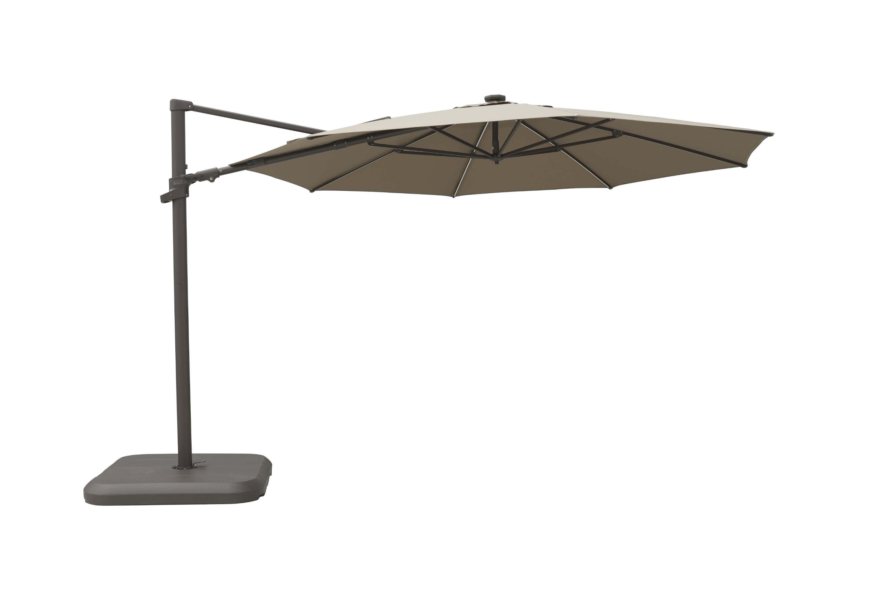Emery 330cm Octagonal | Olefin Fabric & LED Lights & Side Tilt | Cantilever Umbrella