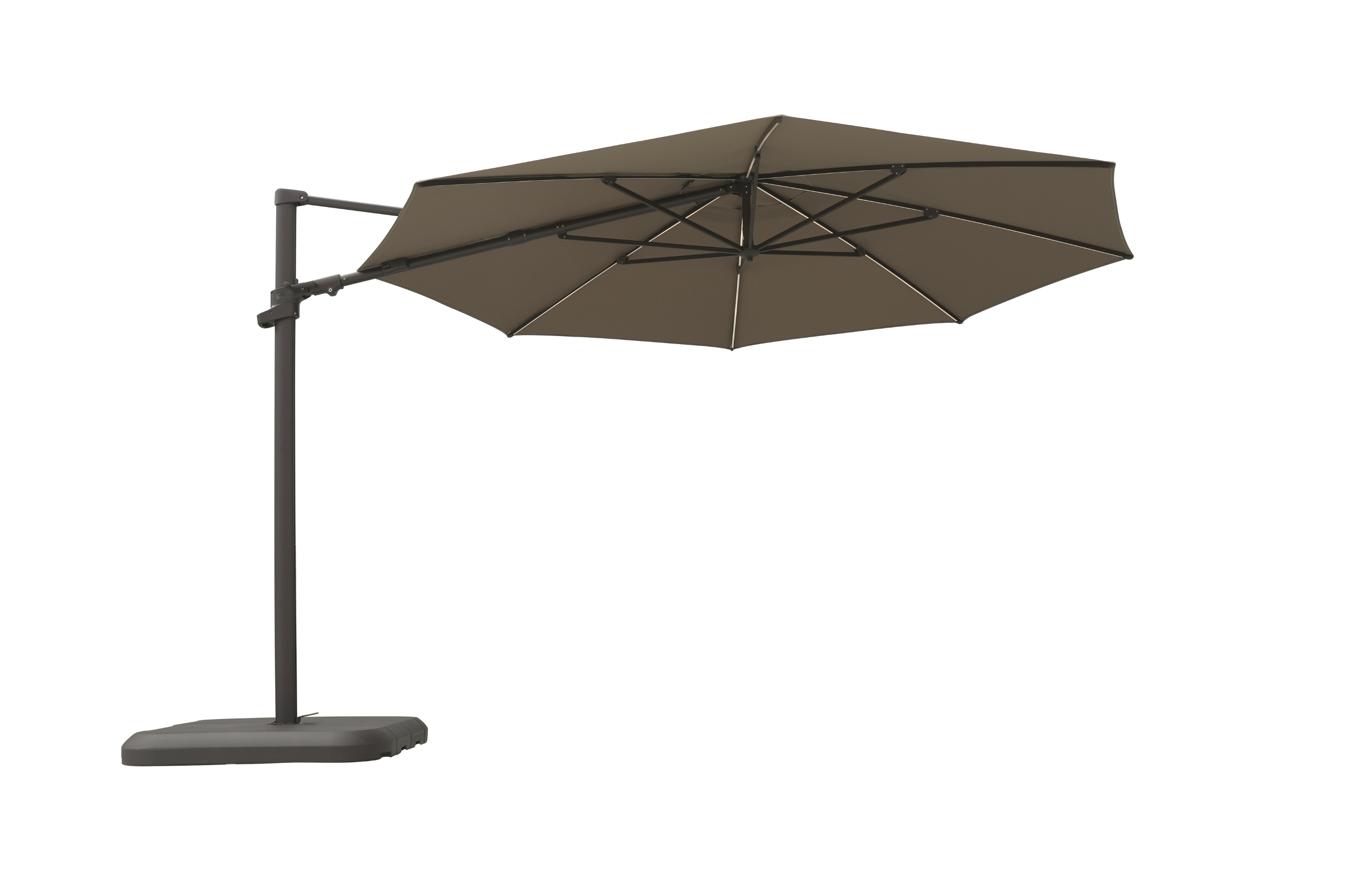 Emery 330cm Octagonal | Olefin Fabric & LED Lights & Side Tilt | Cantilever Umbrella