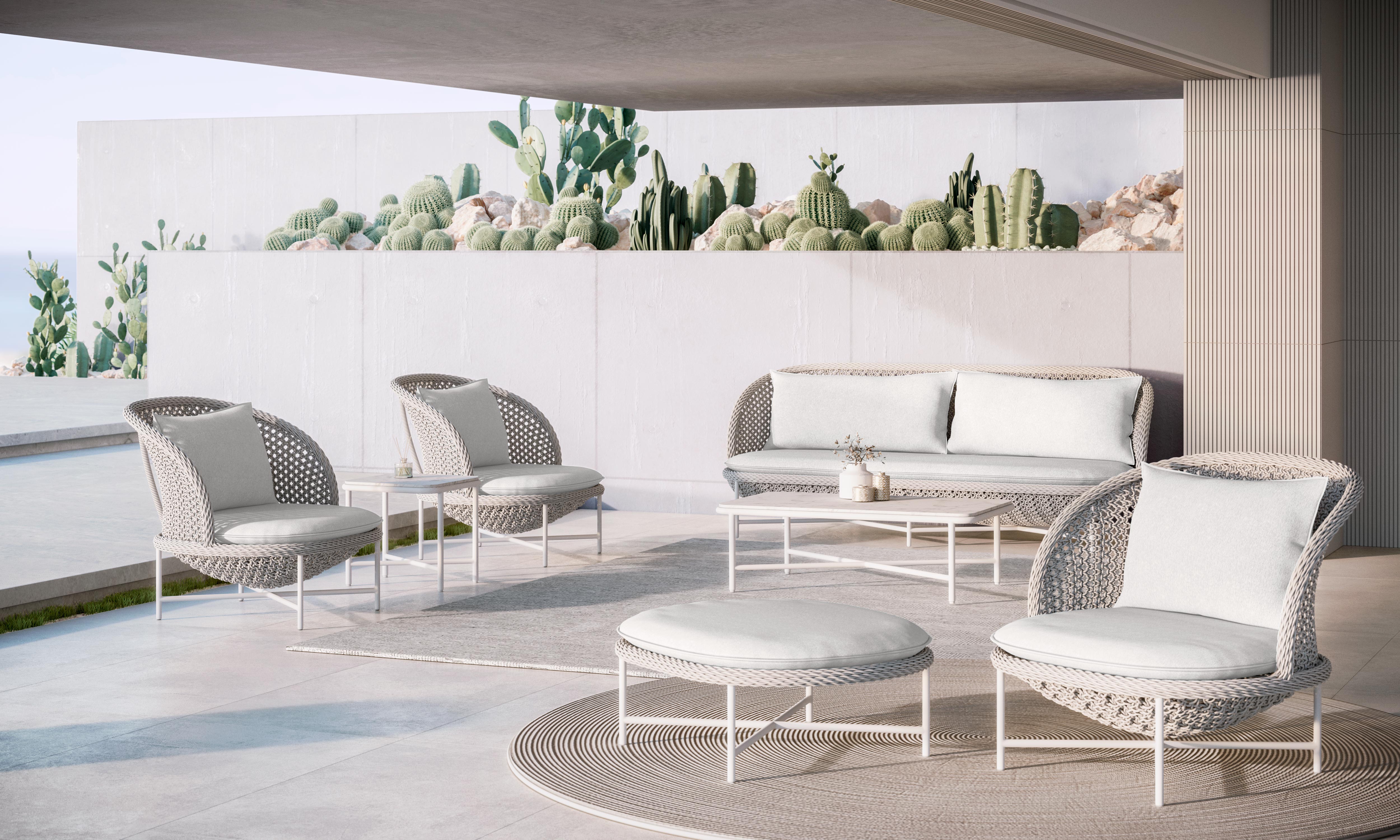 Montauk 7 Piece | Outdoor Lounge Setting | White Aluminium & Rope