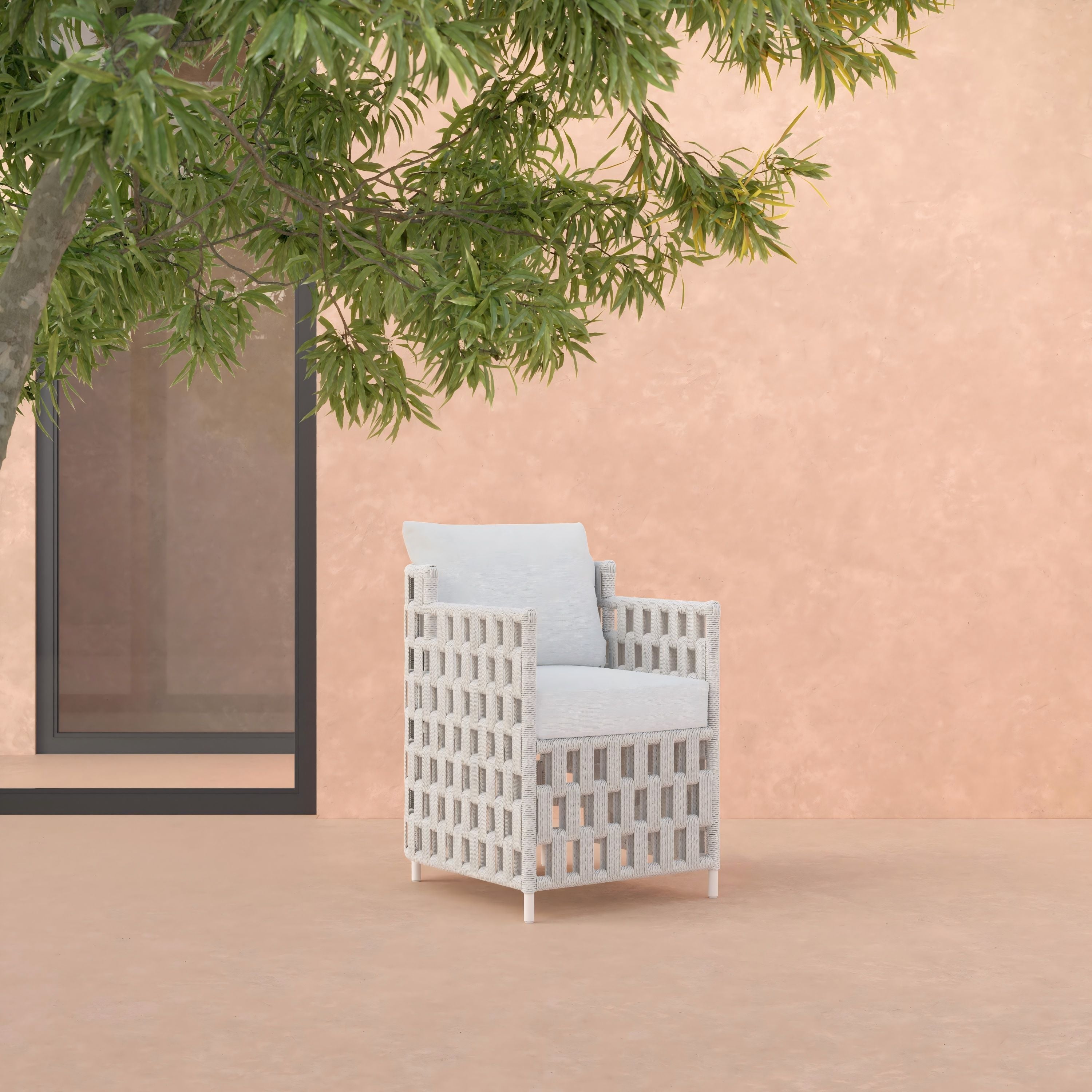 Santa Cruz Carver Chair | White Aluminium & Rope