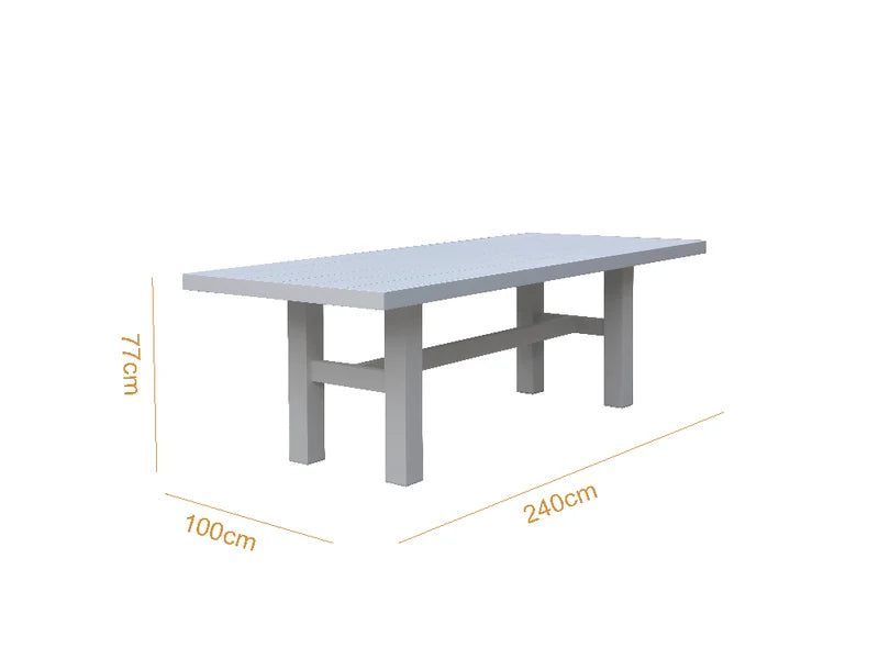 Auburn Dining Table 240cm With Borba Carver Chairs 7pc Dining Kit/Set