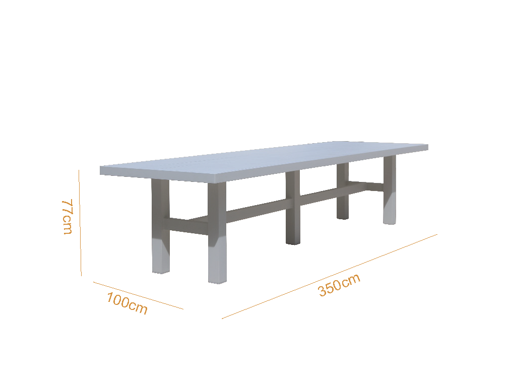 Auburn Dining Table 240cm | White Aluminium