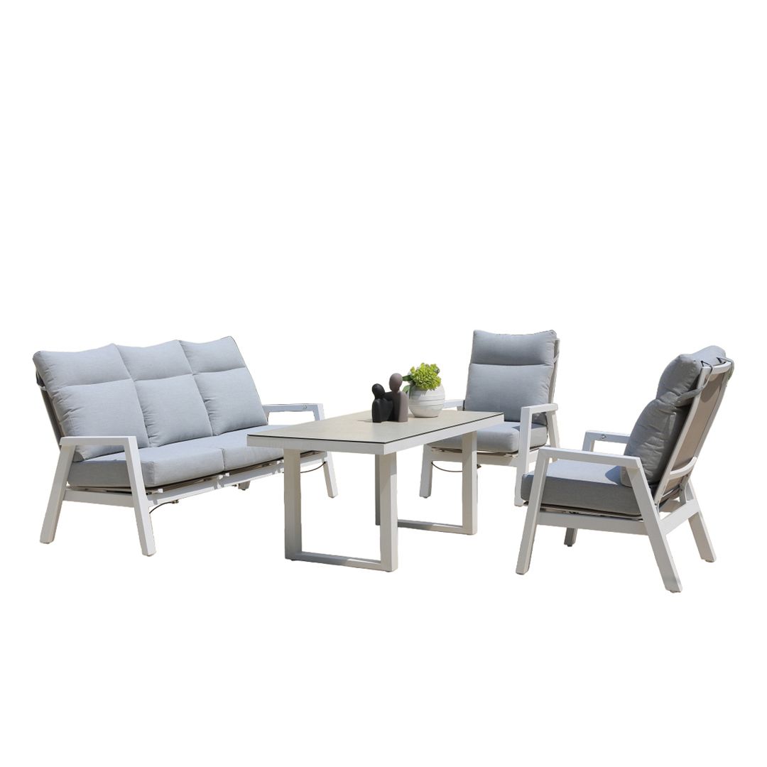 Alura 4 Pc Recliner Outdoor Lounge Setting White
