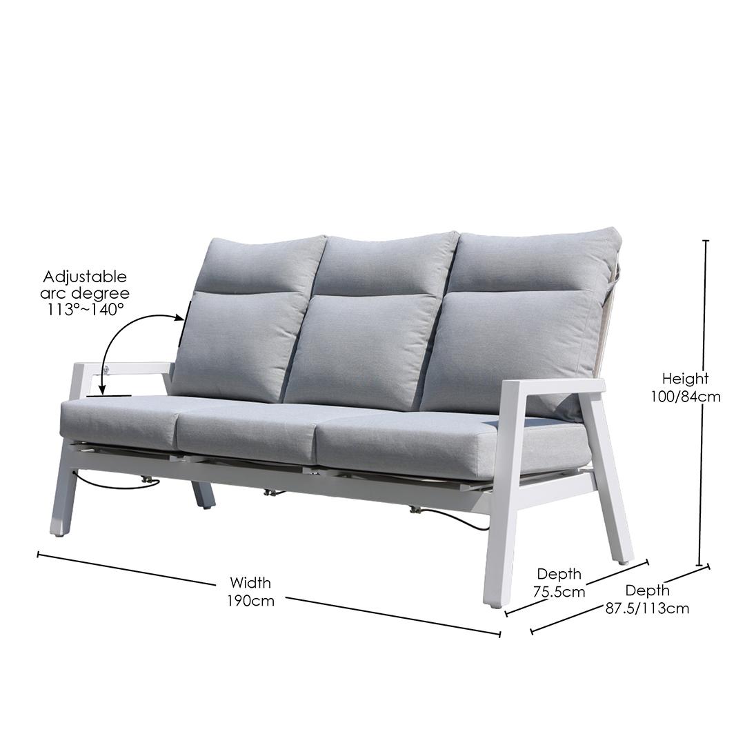 Alura 4 Pc Recliner Outdoor Lounge Setting White