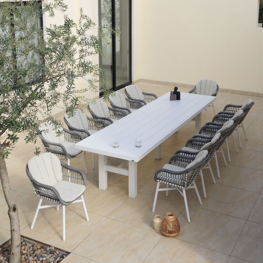 Auburn Dining Table 350cm | White Aluminium