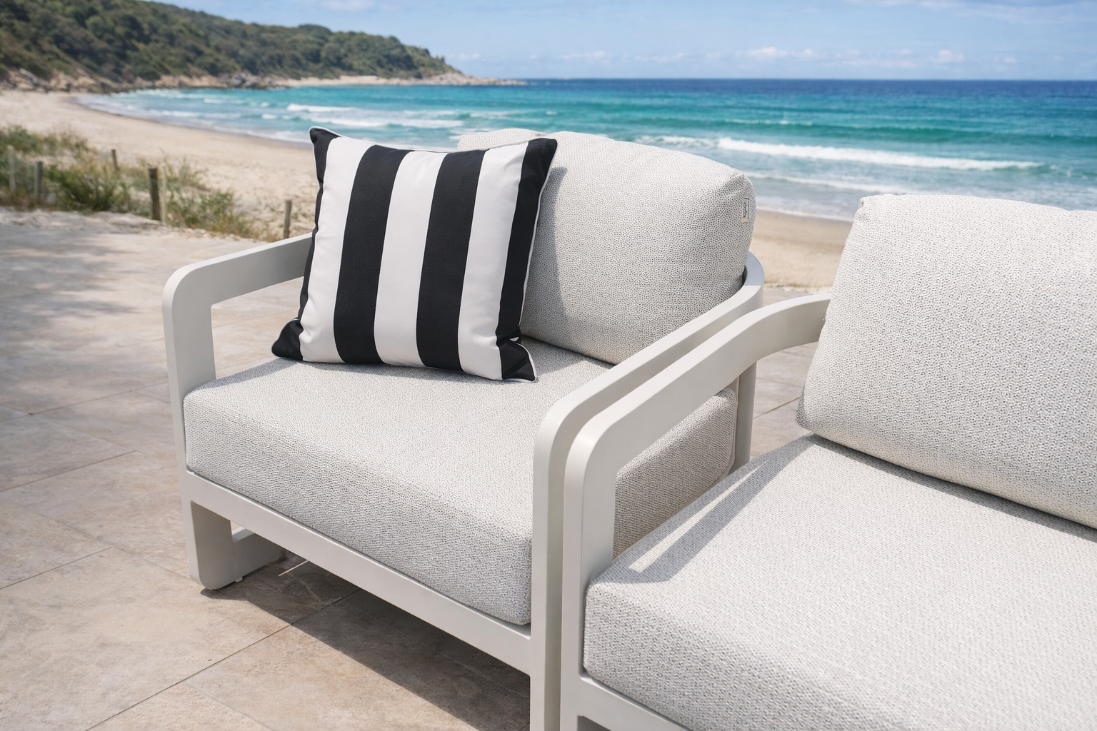 Audi 4 Pc Outdoor Lounge Setting | White Aluminium