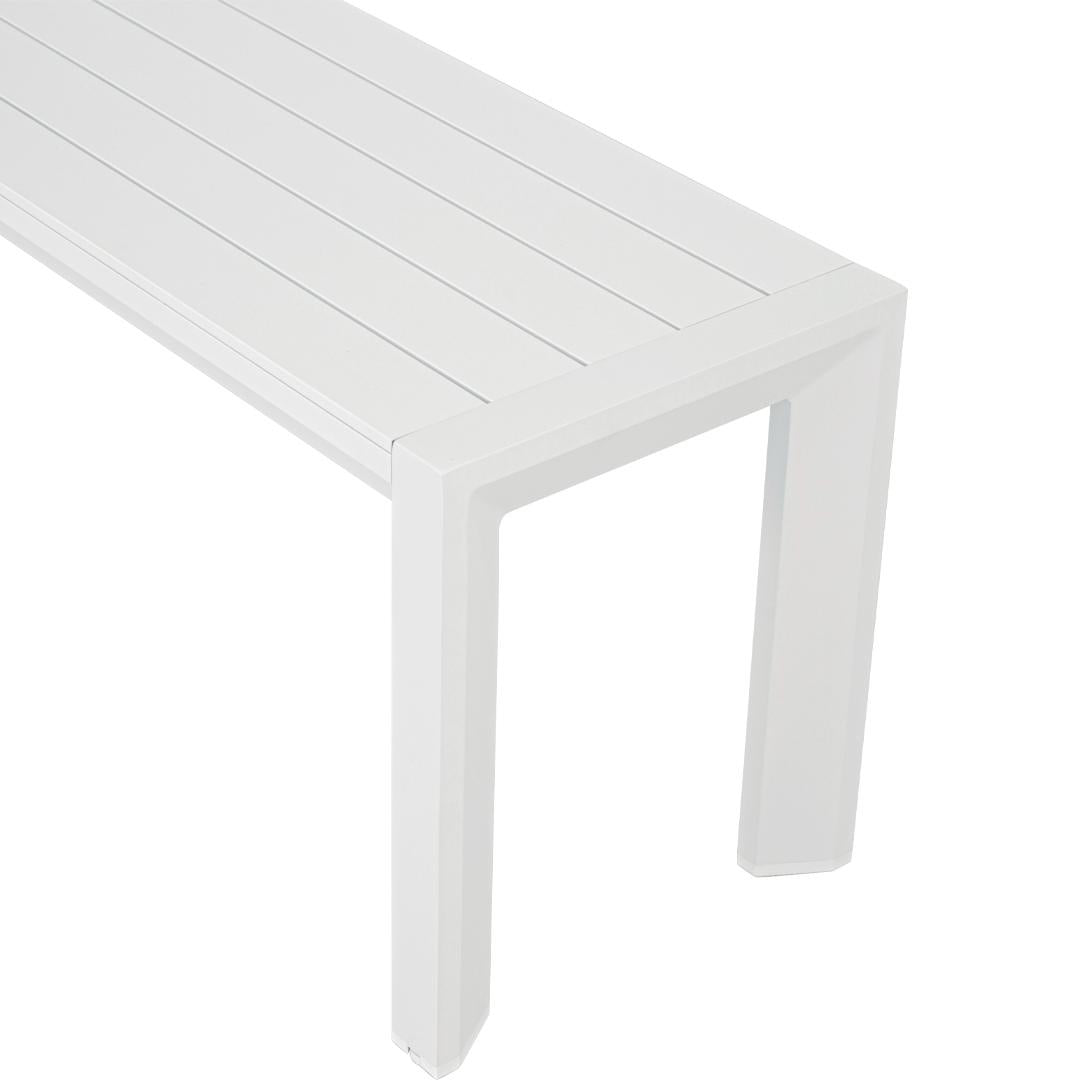 Berlin Outdoor Bench | White Aluminium | 160x46cm