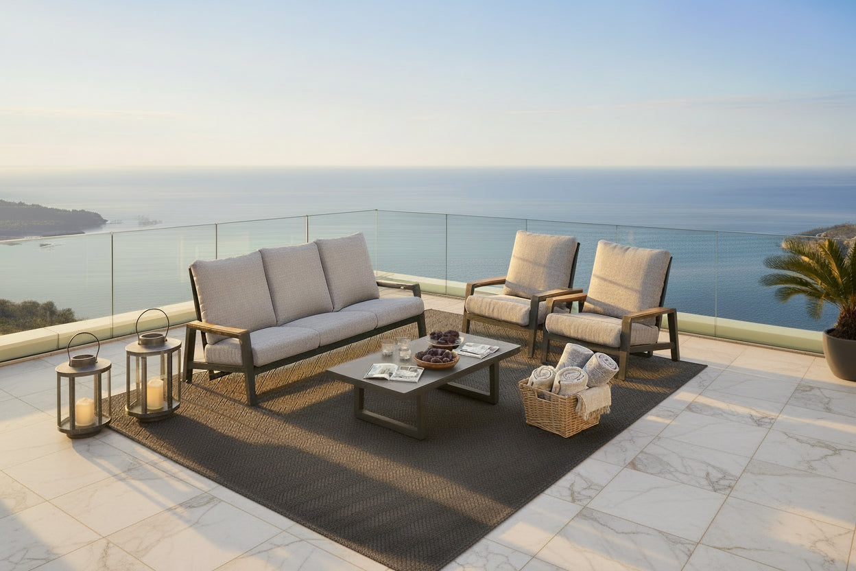 Boston 4.0 4 Pcs Recliner | Outdoor Lounge Setting | Aluminium & Teak