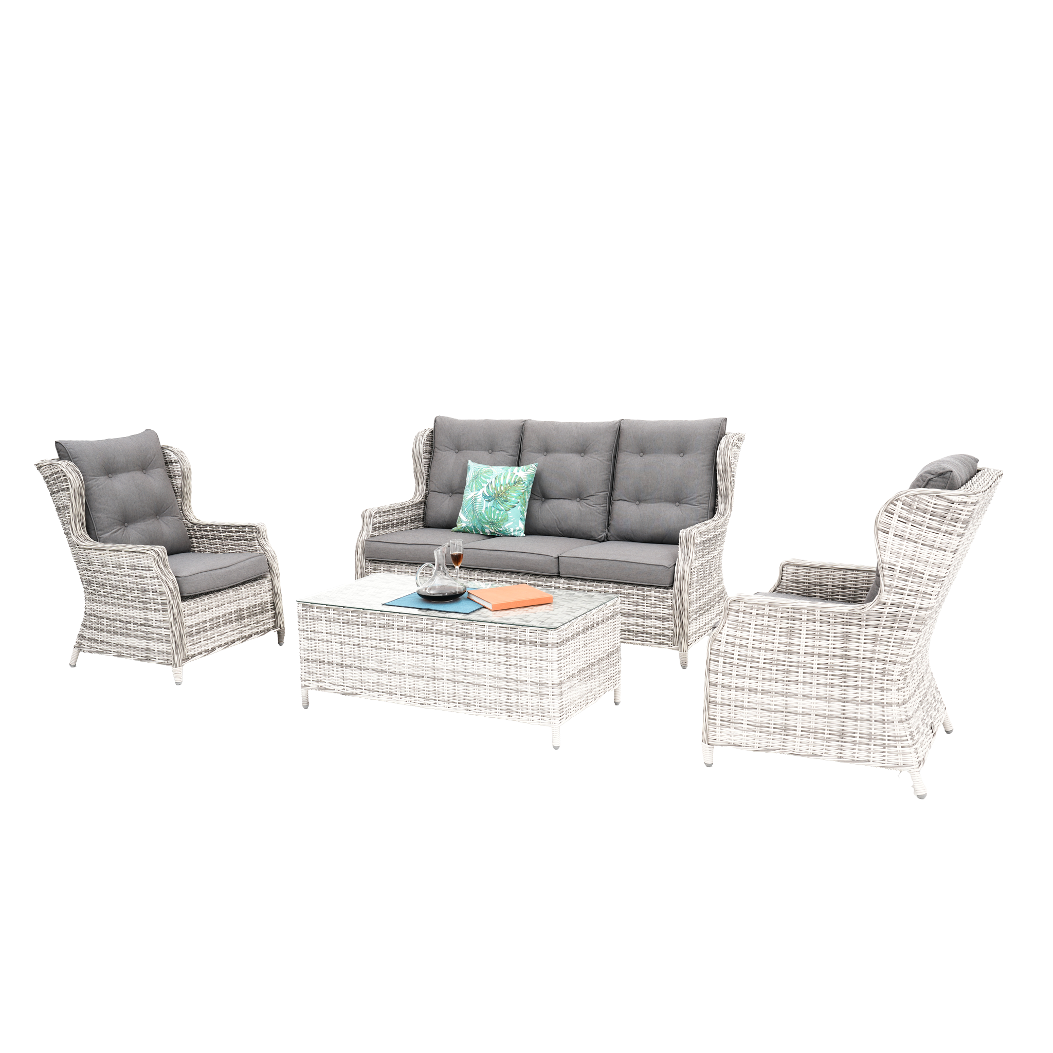 Buenos Aires 4 Pc Outdoor Lounge Setting Zen White