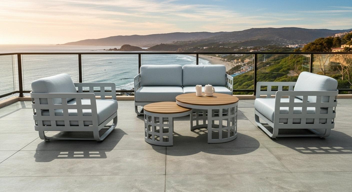 GRE Burberry 2.0 Lounge 5pc Kit/Set (2+1+1+2xCT) - White