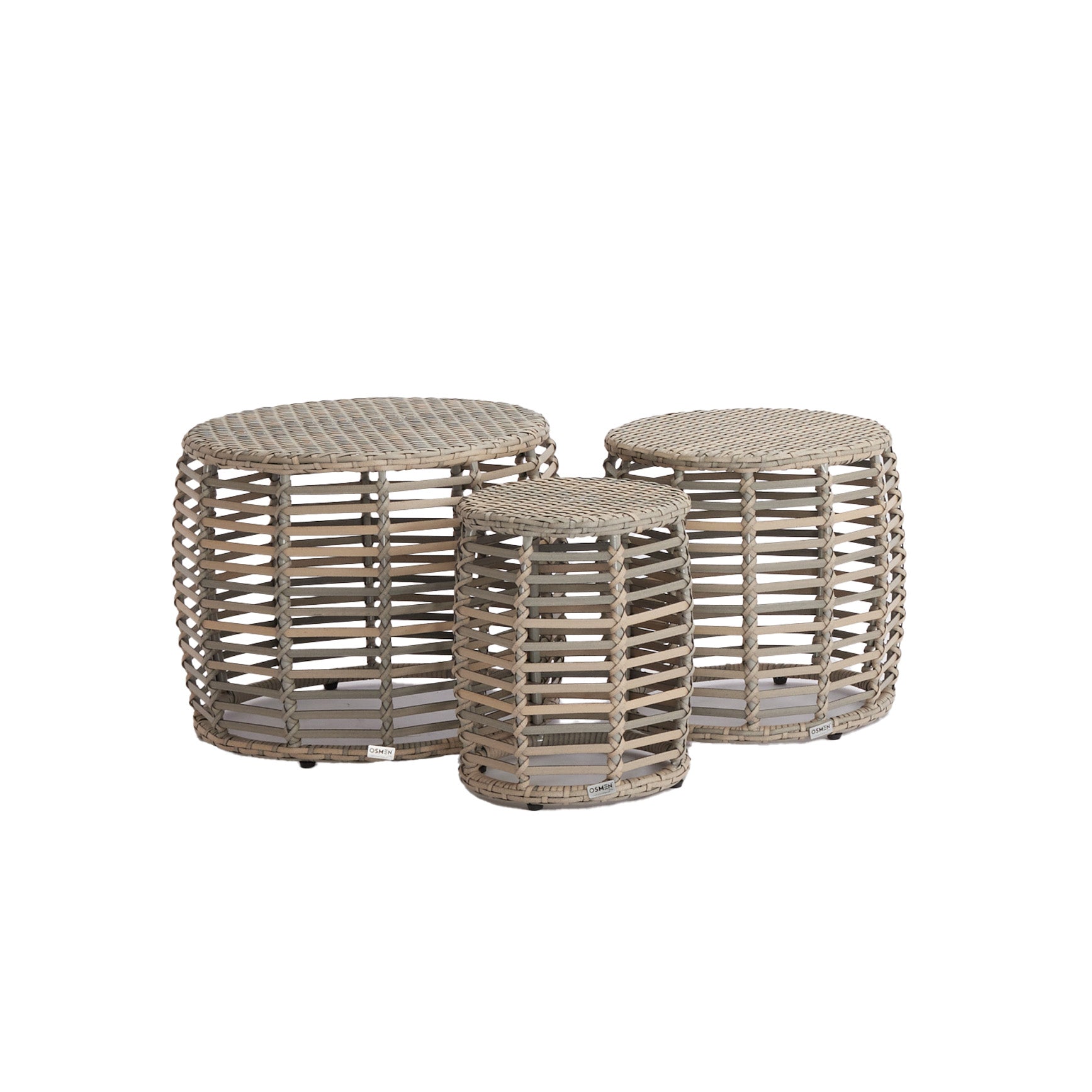 Camellia Outdoor Stool Set Textured Grey