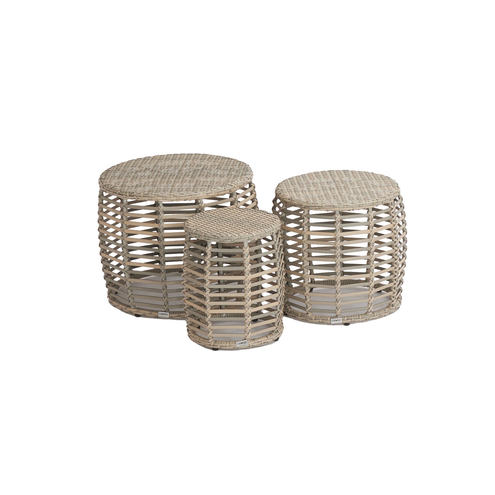 Camellia Outdoor Stool Set Textured Grey