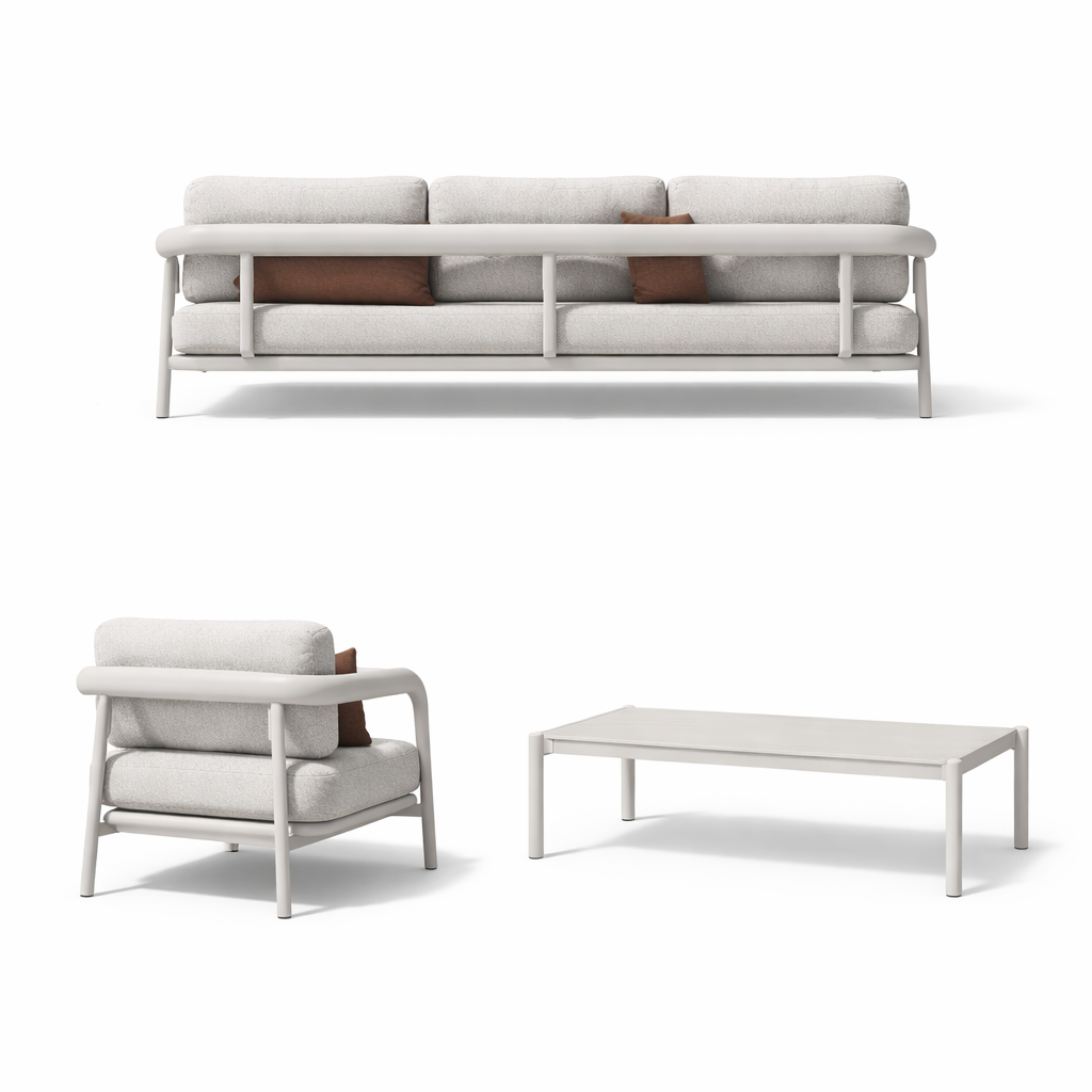 Diamond 4 Pc Outdoor Lounge Setting - White