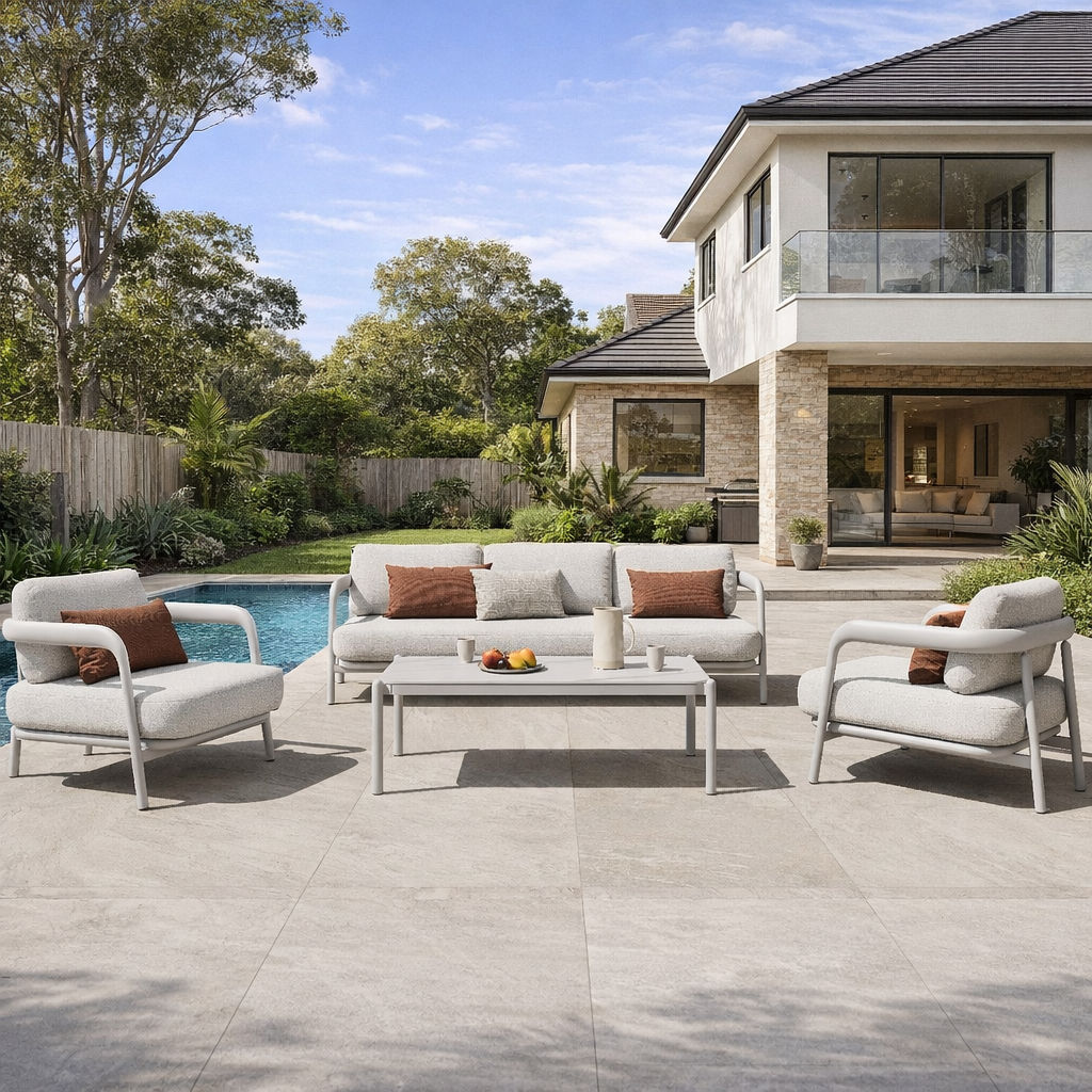 Diamond 4 Pc Outdoor Lounge Setting - White