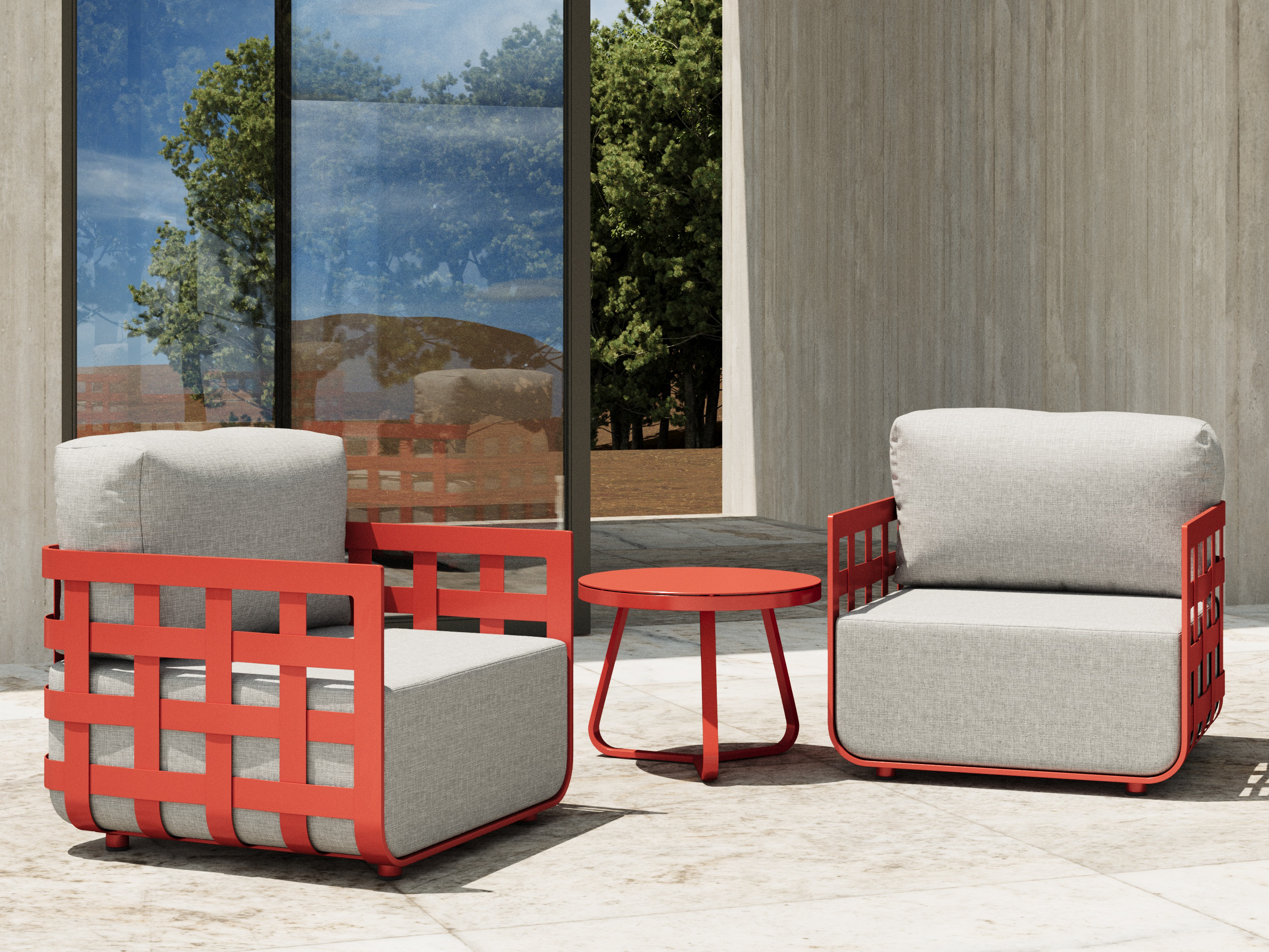 Coco 3 Pc Outdoor Balcony Setting Orange