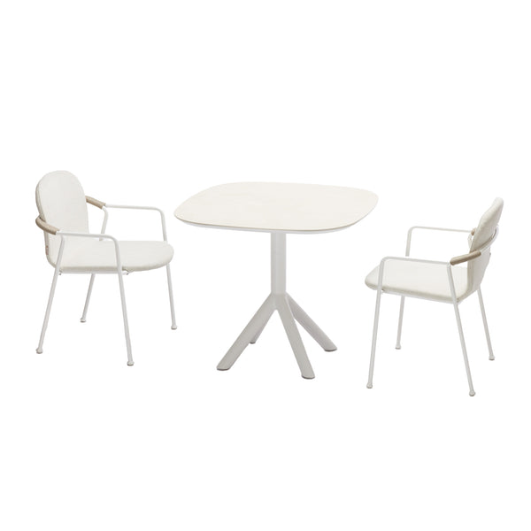 Coral 3 Pc Outdoor Bistro Dining Setting White