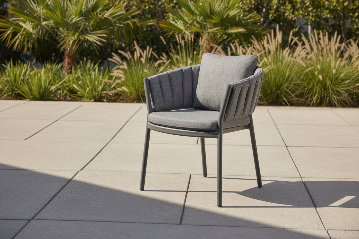 Flagler (Grid) Carver Chair -Dark Grey | Light Grey