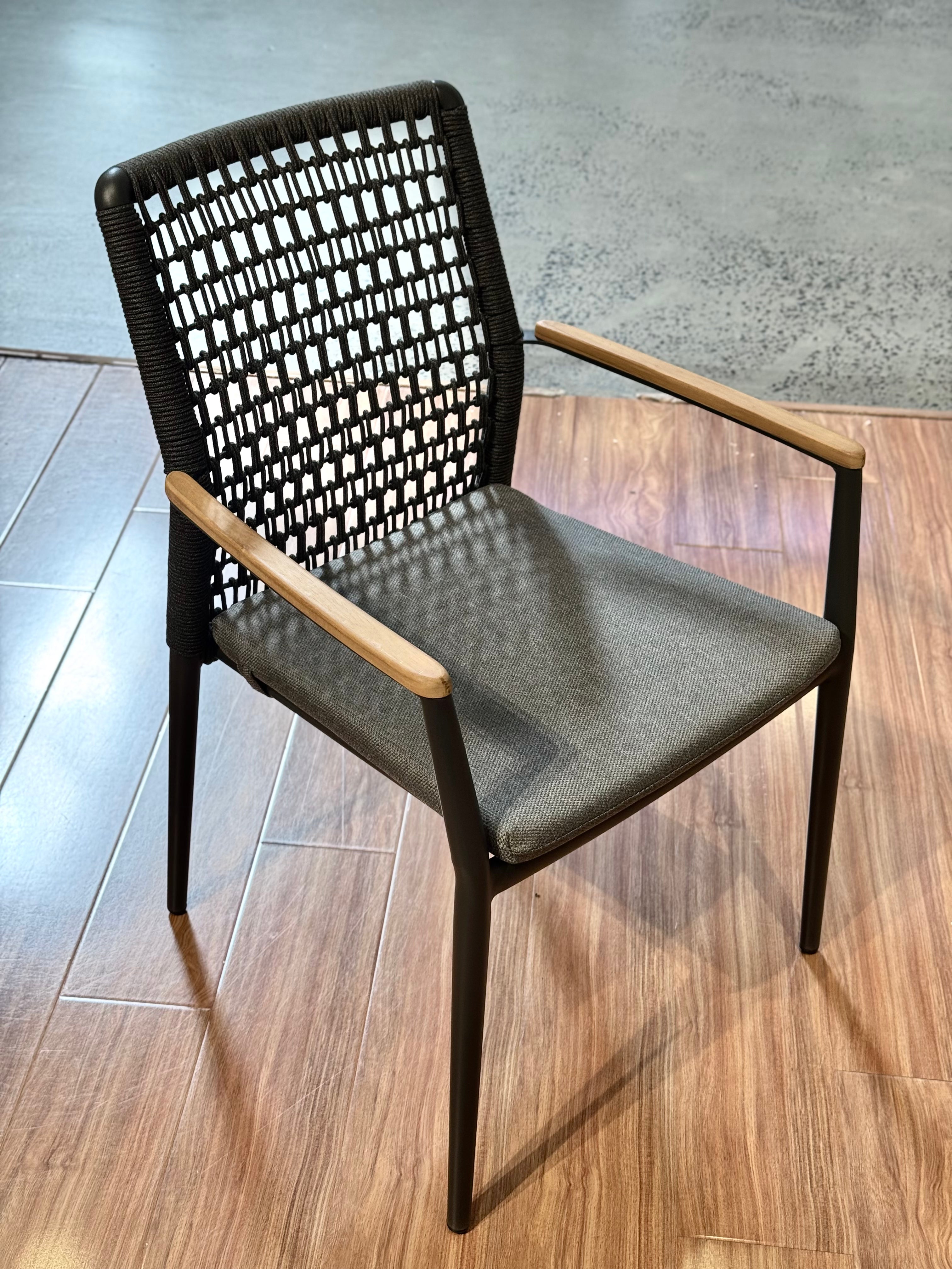 Venice Carver Chair Charcoal | White
