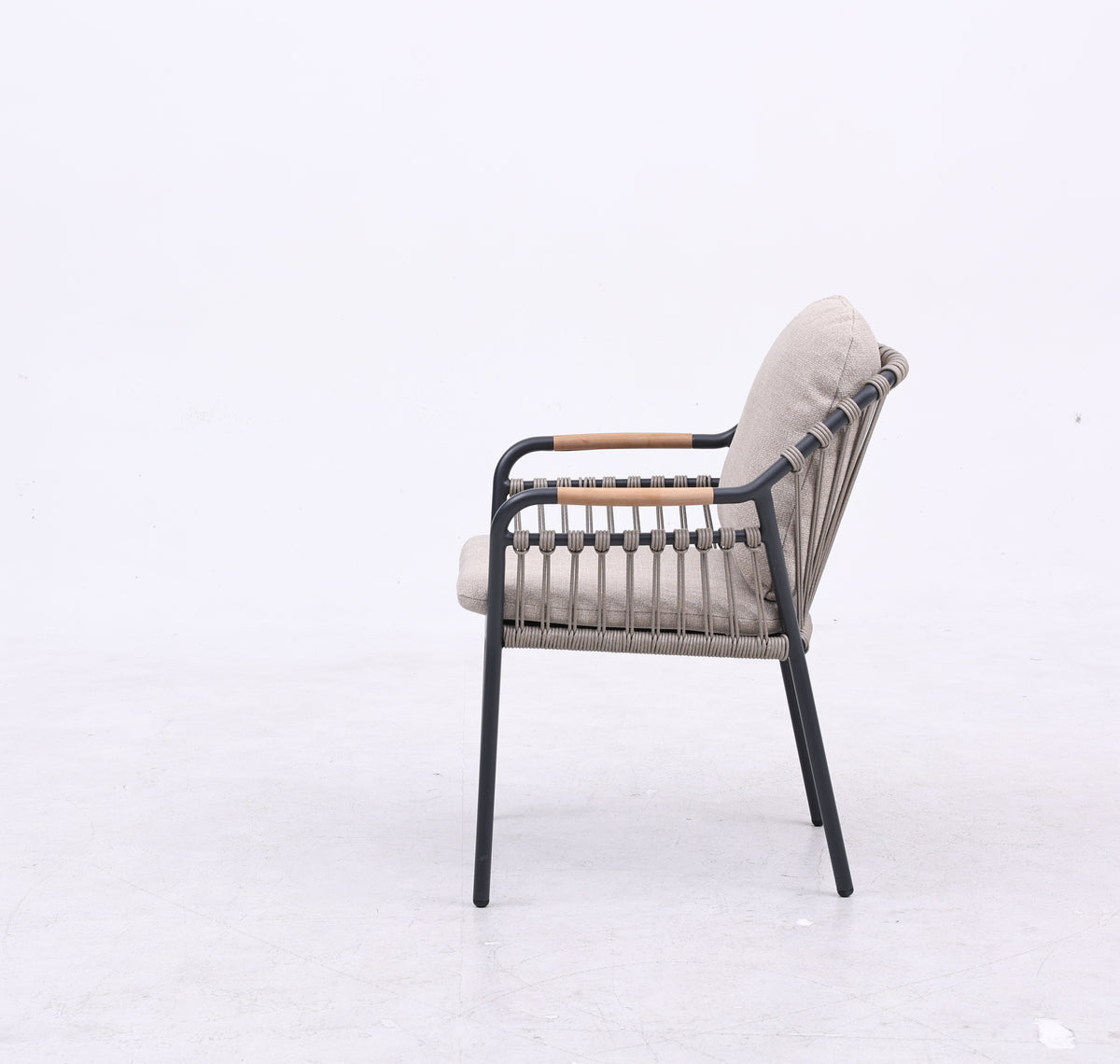 Barnacle Carver Chair - Charcoal Frame/Oatmeal Cushions