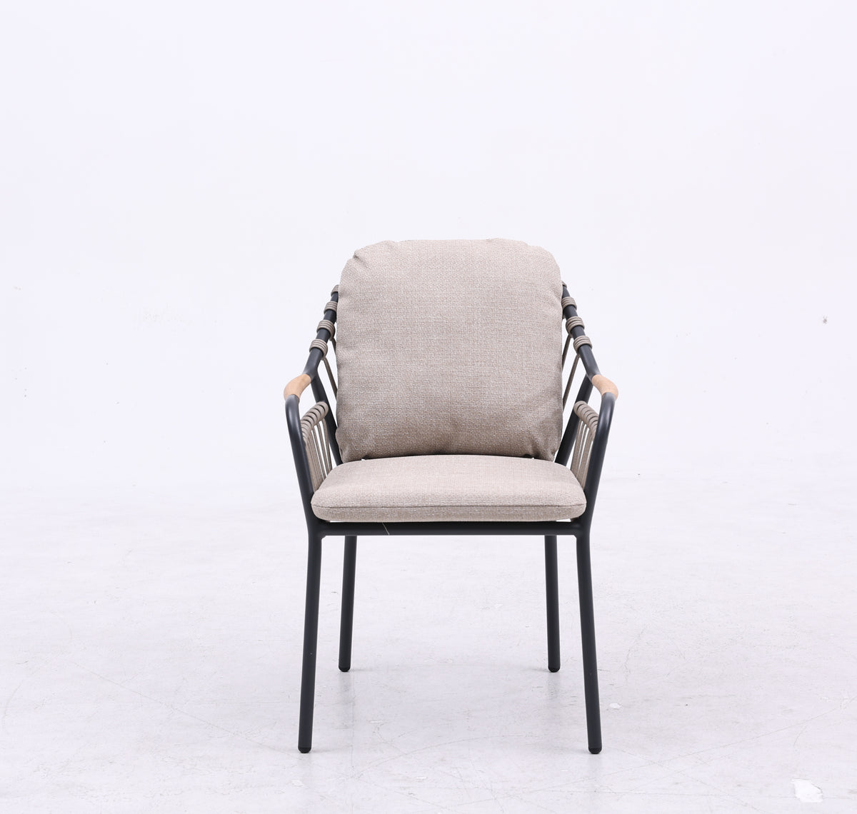 Barnacle Carver Chair - Charcoal Frame/Oatmeal Cushions