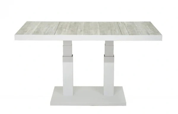 Mayfair Functional table with a concrete look top and white base on a white background - Highest Position