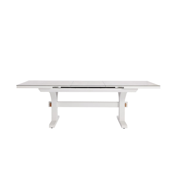 Metro 190/250 Extension Outdoor Dining Table White (Stone Flax Tabletop Finish)