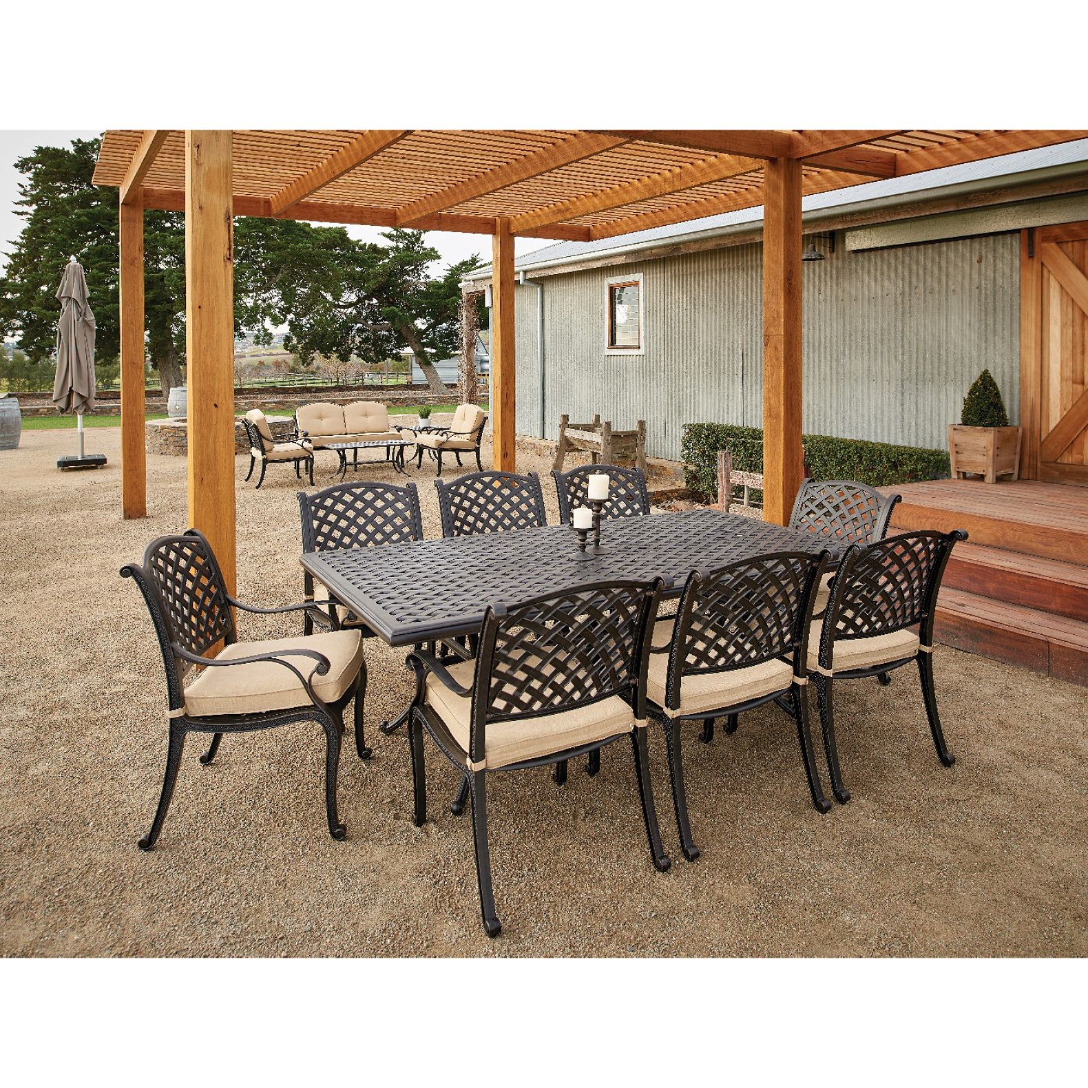 Nassau 9 Pc Outdoor Dining Setting
