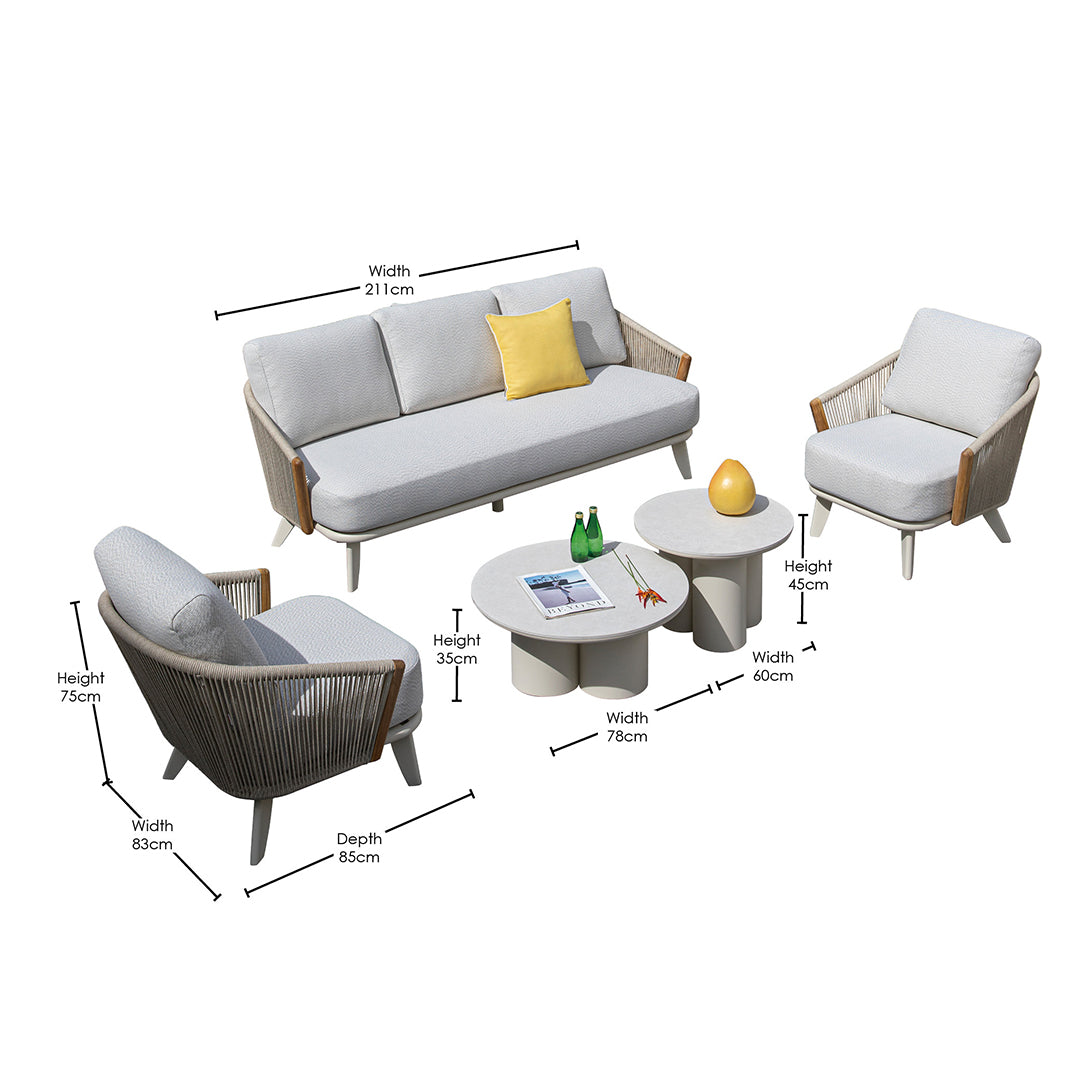 Cayman 5PC Lounge Set
