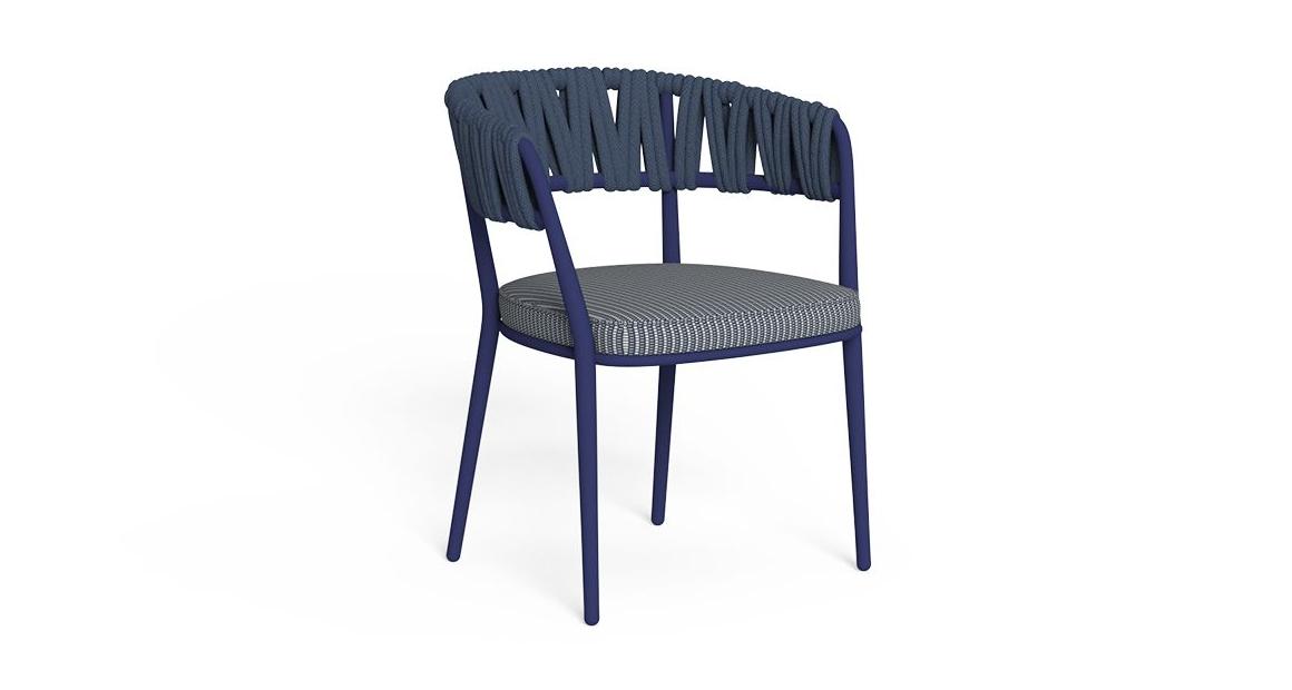Swipe Carver Chair | Blue Aluminium & Rope