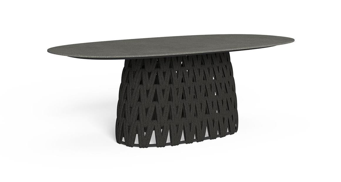 Swipe 7 Pc Outdoor Dining Setting | Graphite Rope