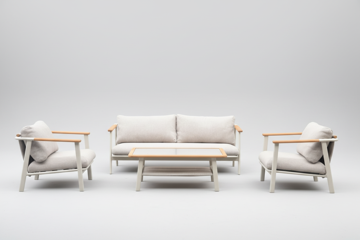 Sally Lounge 4pc Set | White