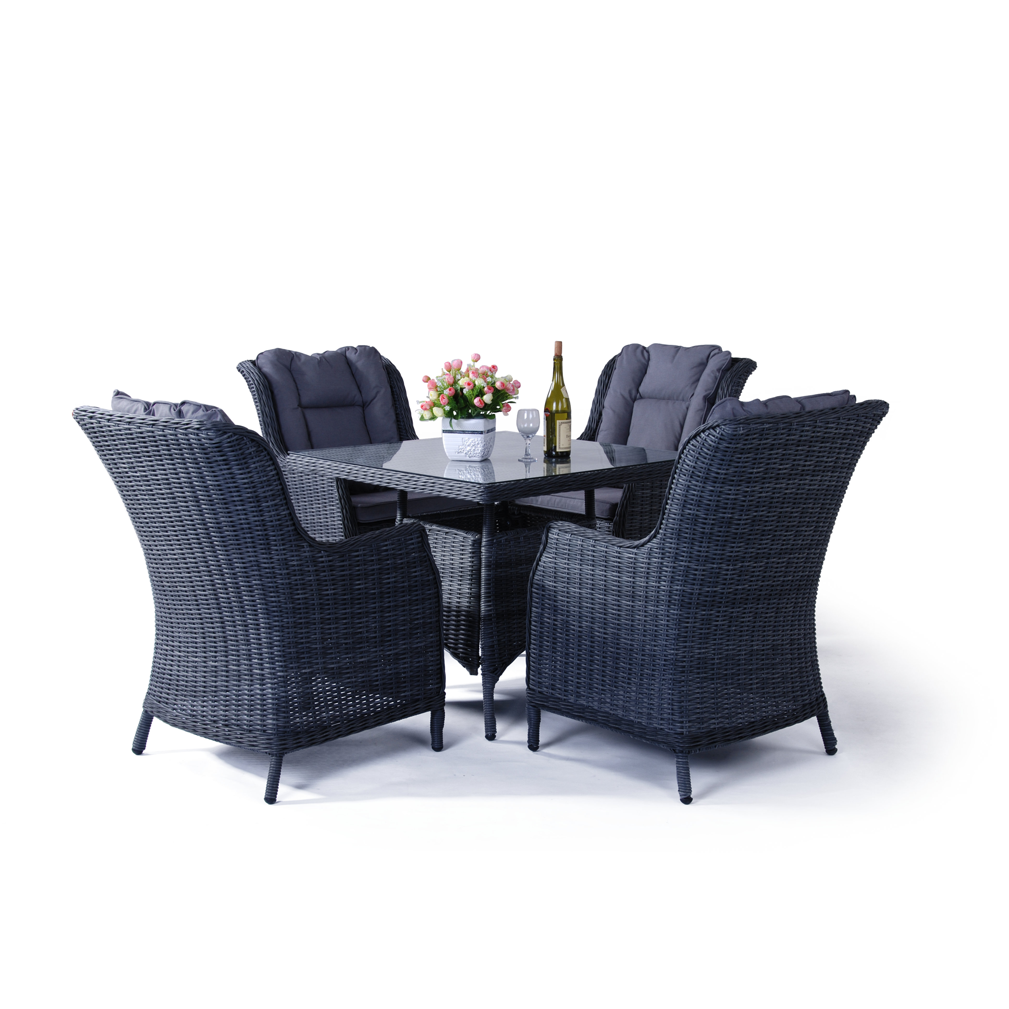 San Jose 5 Pc Outdoor Dining Setting Castle Grey