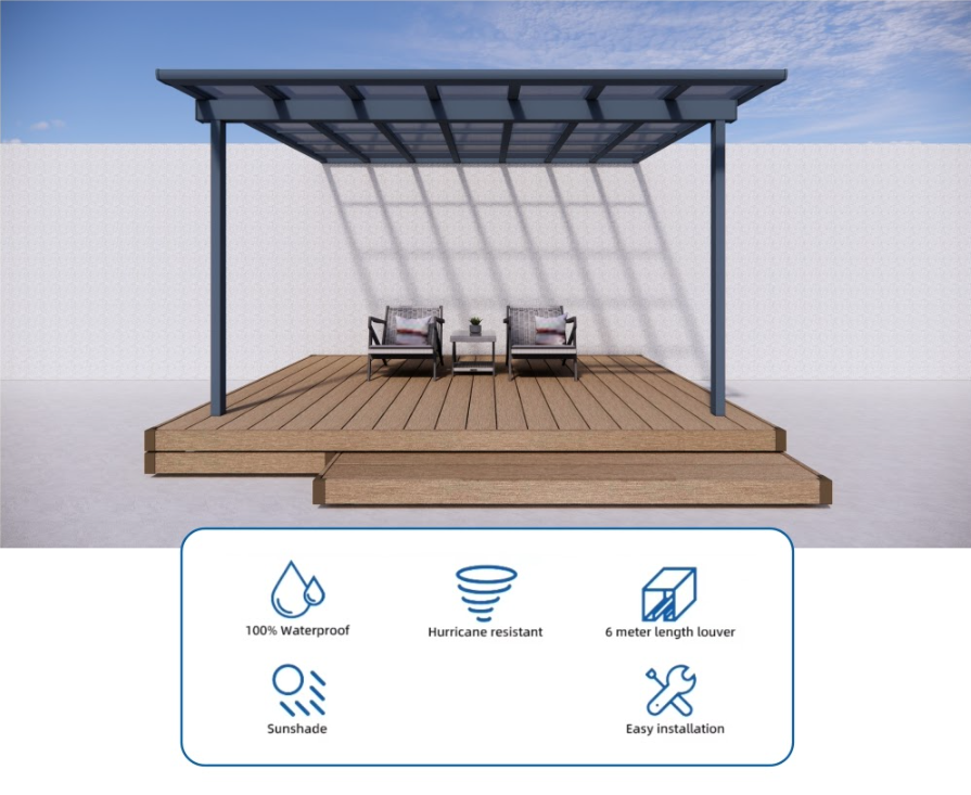 Terrace Roof Pergola 3x4.37m | Standard & Custom Made