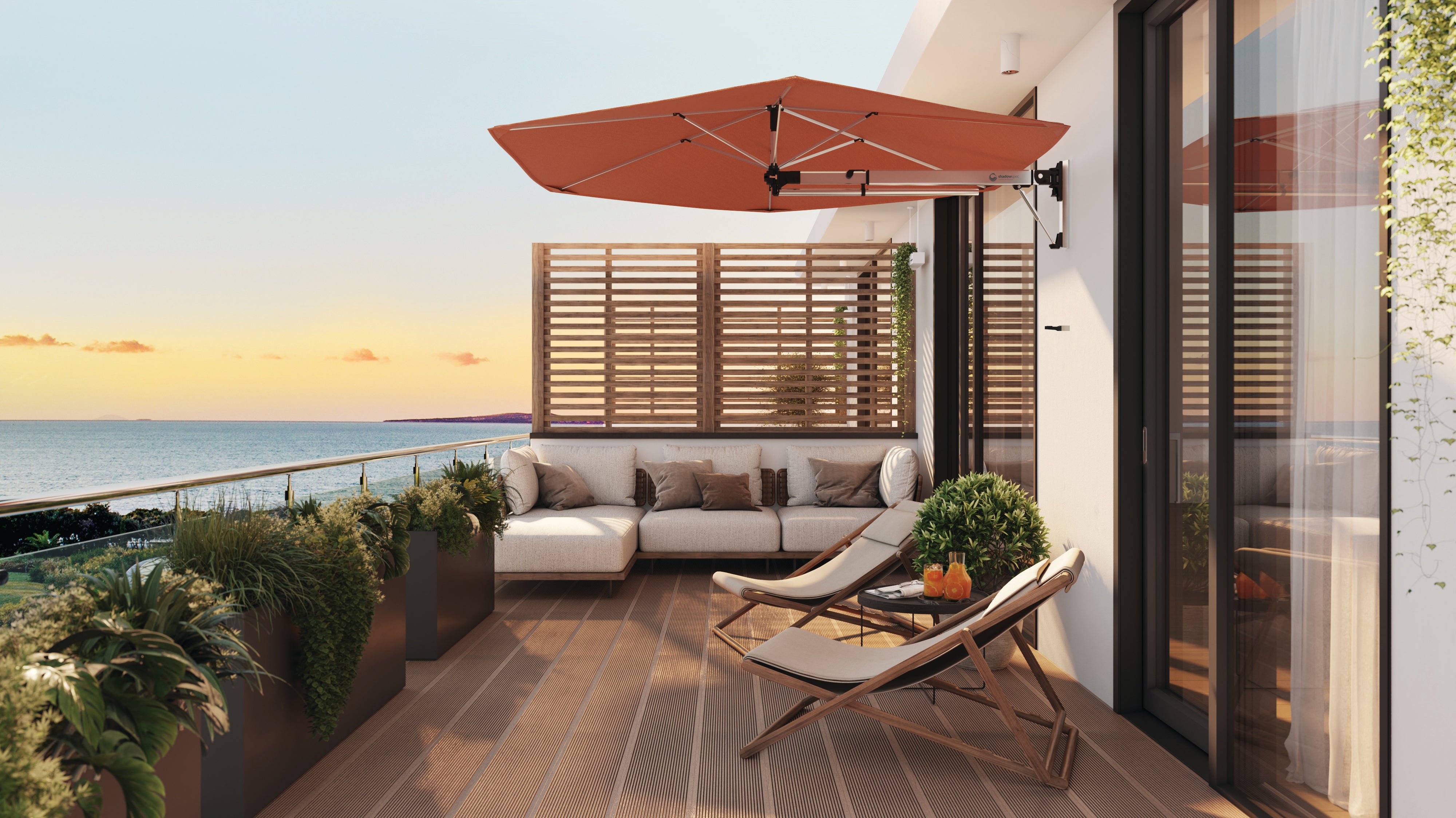 Retreat Wall Mounted Umbrella | 2.7m Octagonal