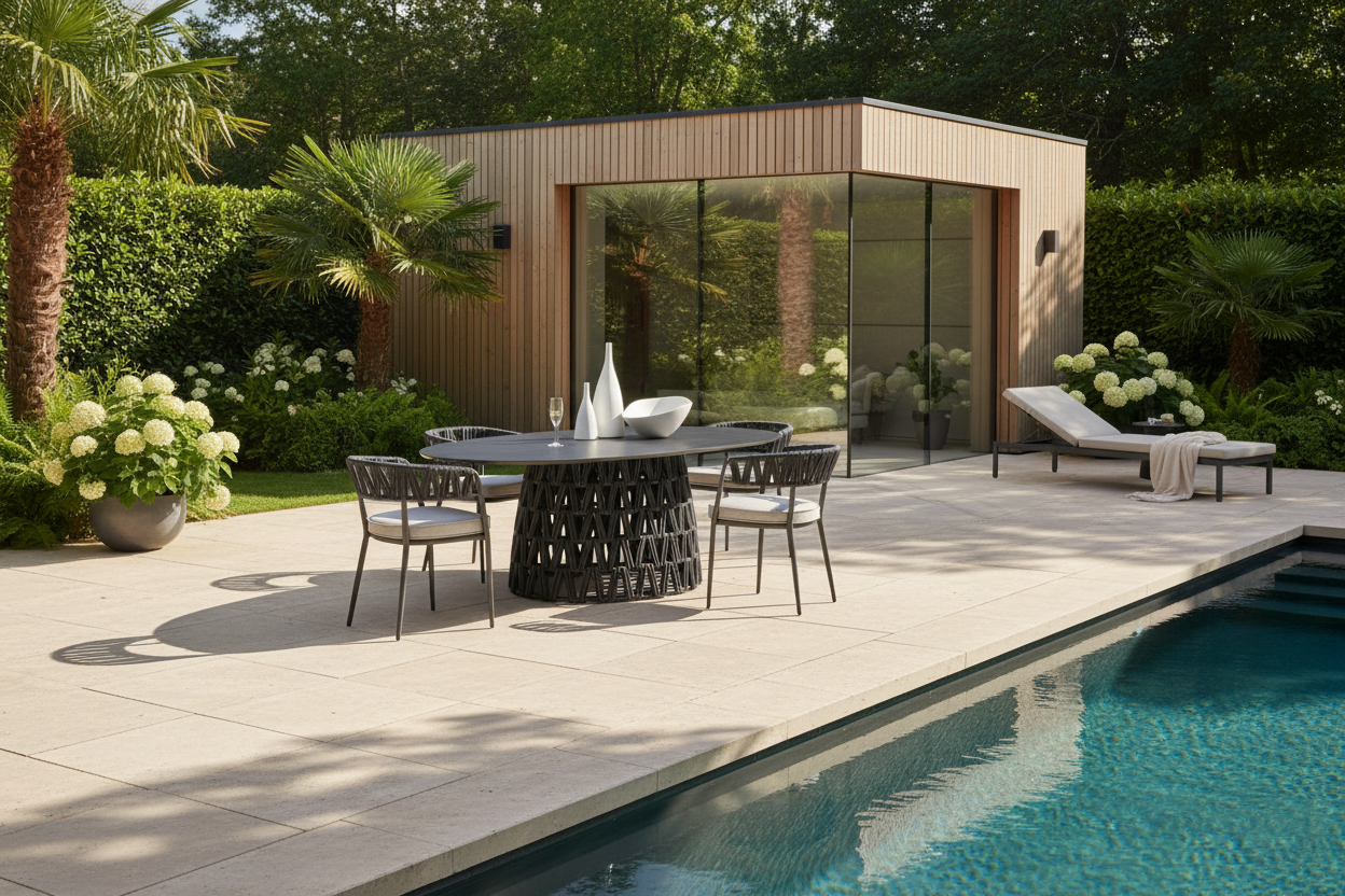 Swipe 7 Pc Outdoor Dining Setting | Graphite Rope