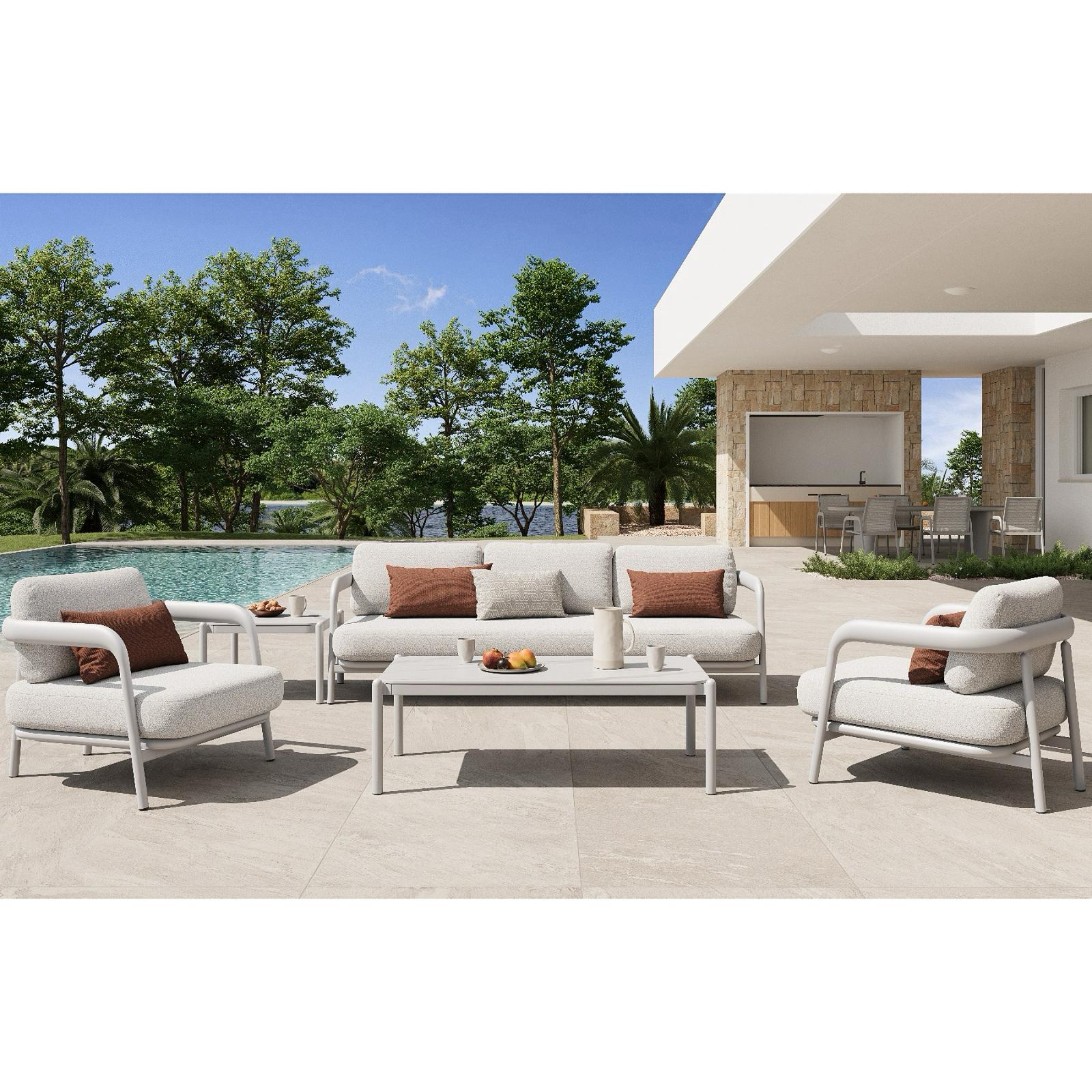 Diamond 5 Pc Outdoor Lounge Setting - White