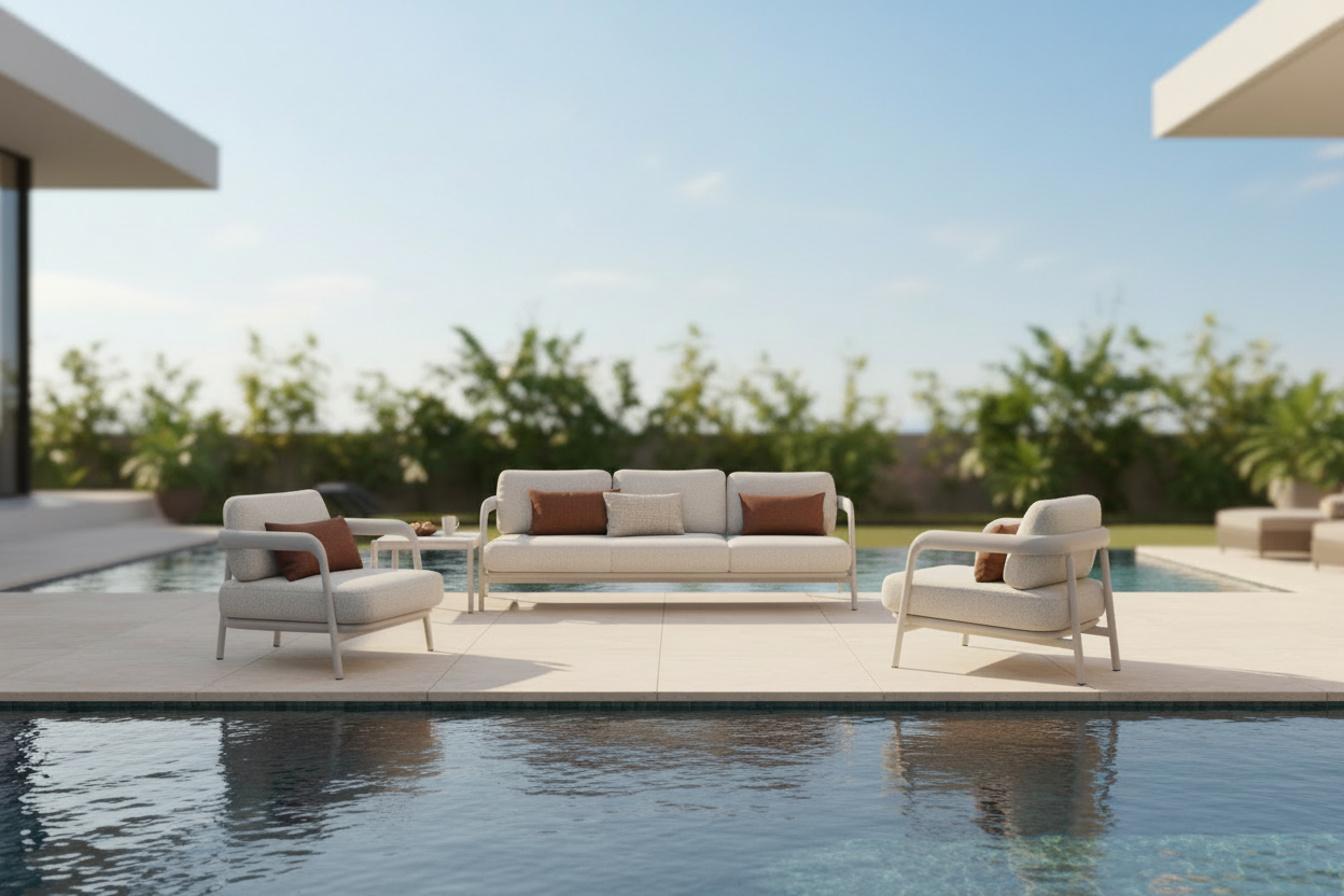 Diamond 4 Pc Outdoor Lounge Setting - White