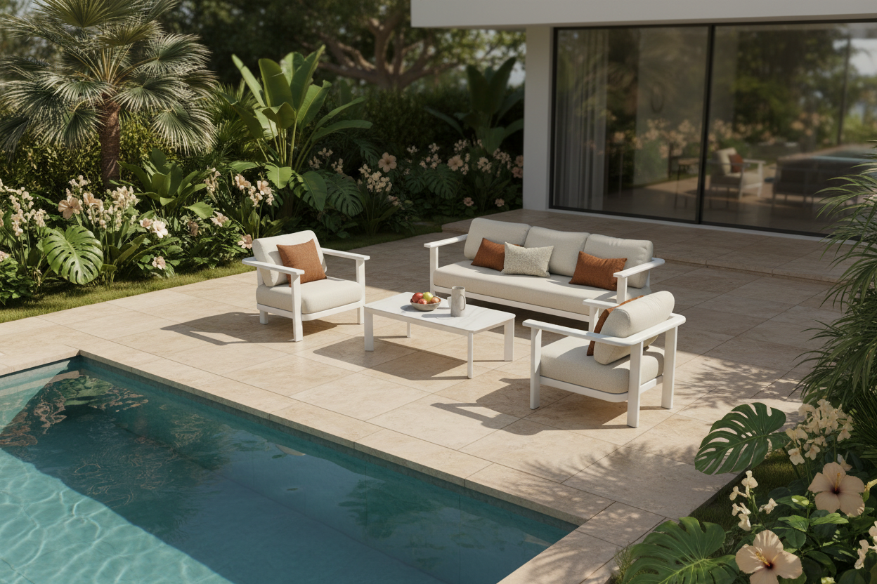 Infinity 4 Pc Outdoor Lounge Setting - White