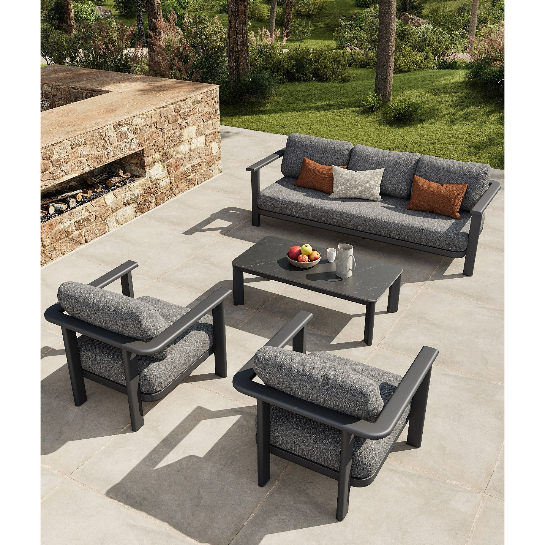 Infinity 4 Pc Outdoor Lounge Setting - Black