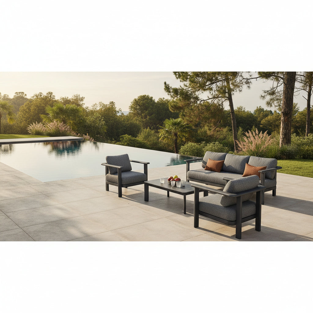 Infinity 4 Pc Outdoor Lounge Setting - Black