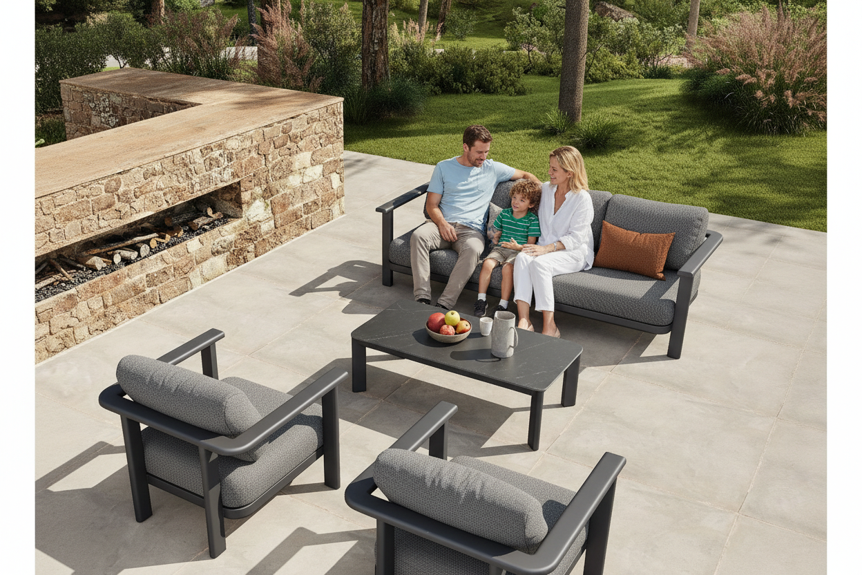 Infinity 4 Pc Outdoor Lounge Setting - Black