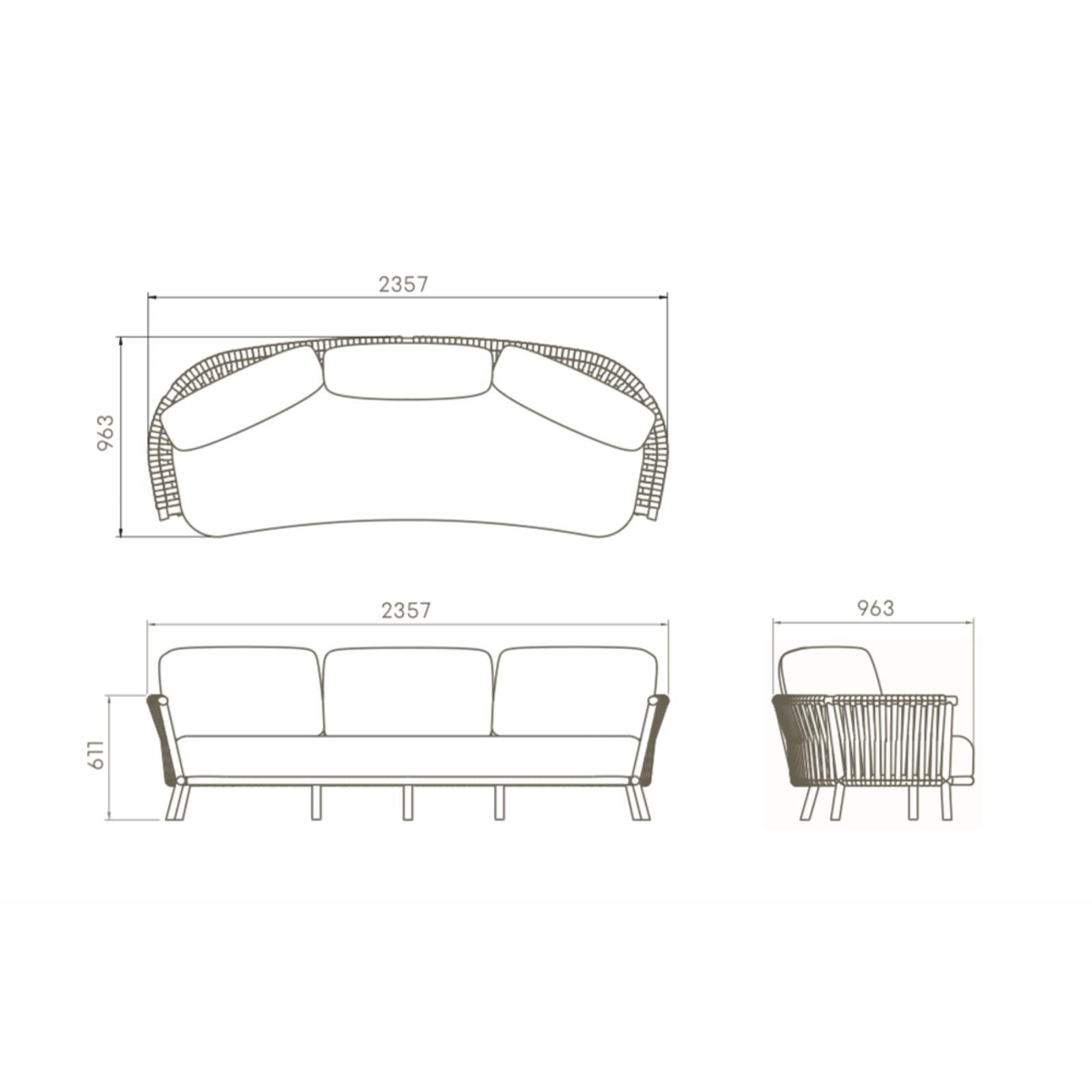 Albury 3 Pc Outdoor Lounge Setting