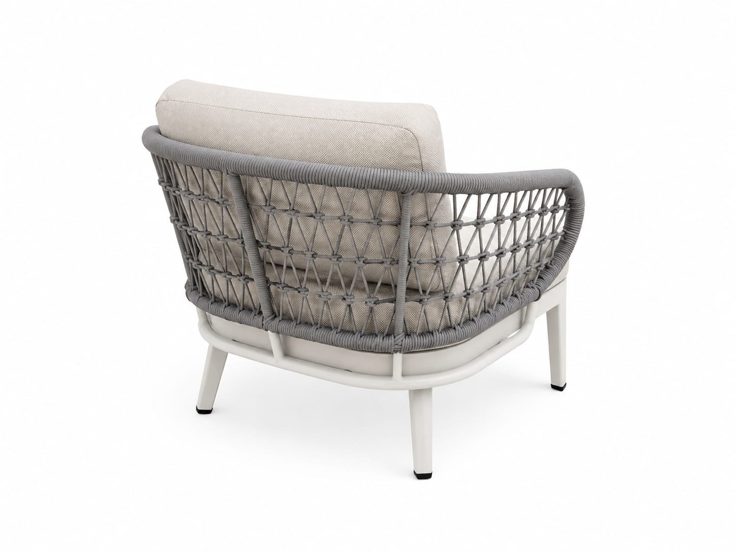 Jazz 4 Pc Outdoor Lounge Setting | Charcoal Rope & White Aluminium