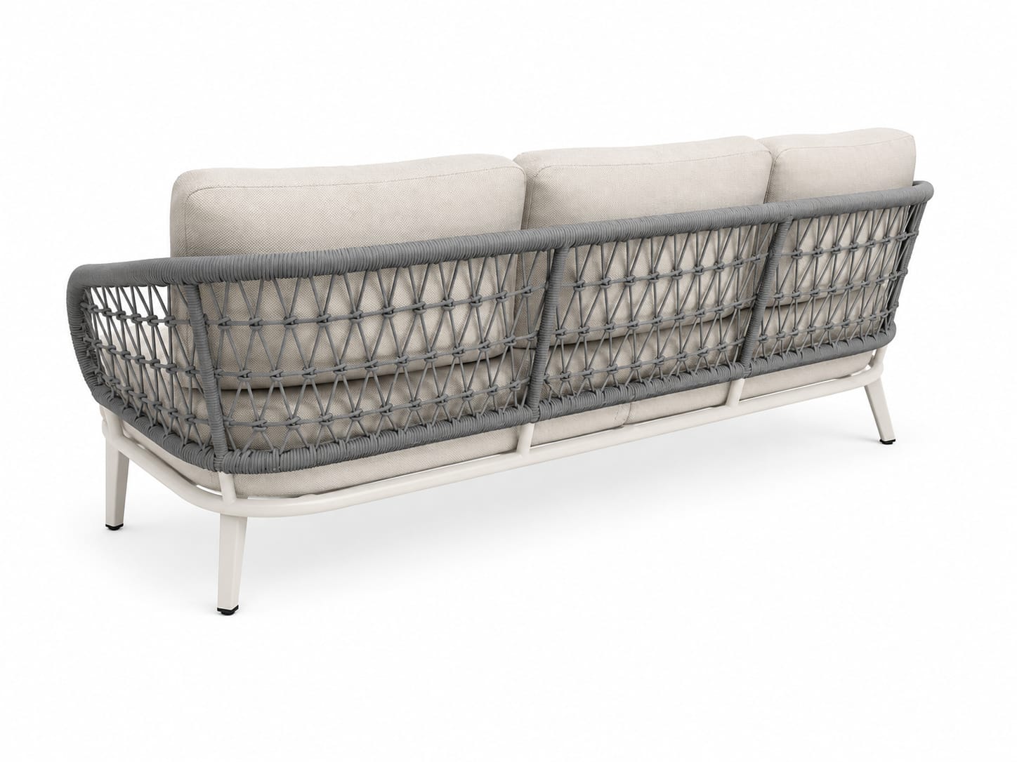 Jazz 4 Pc Outdoor Lounge Setting | Charcoal Rope & White Aluminium